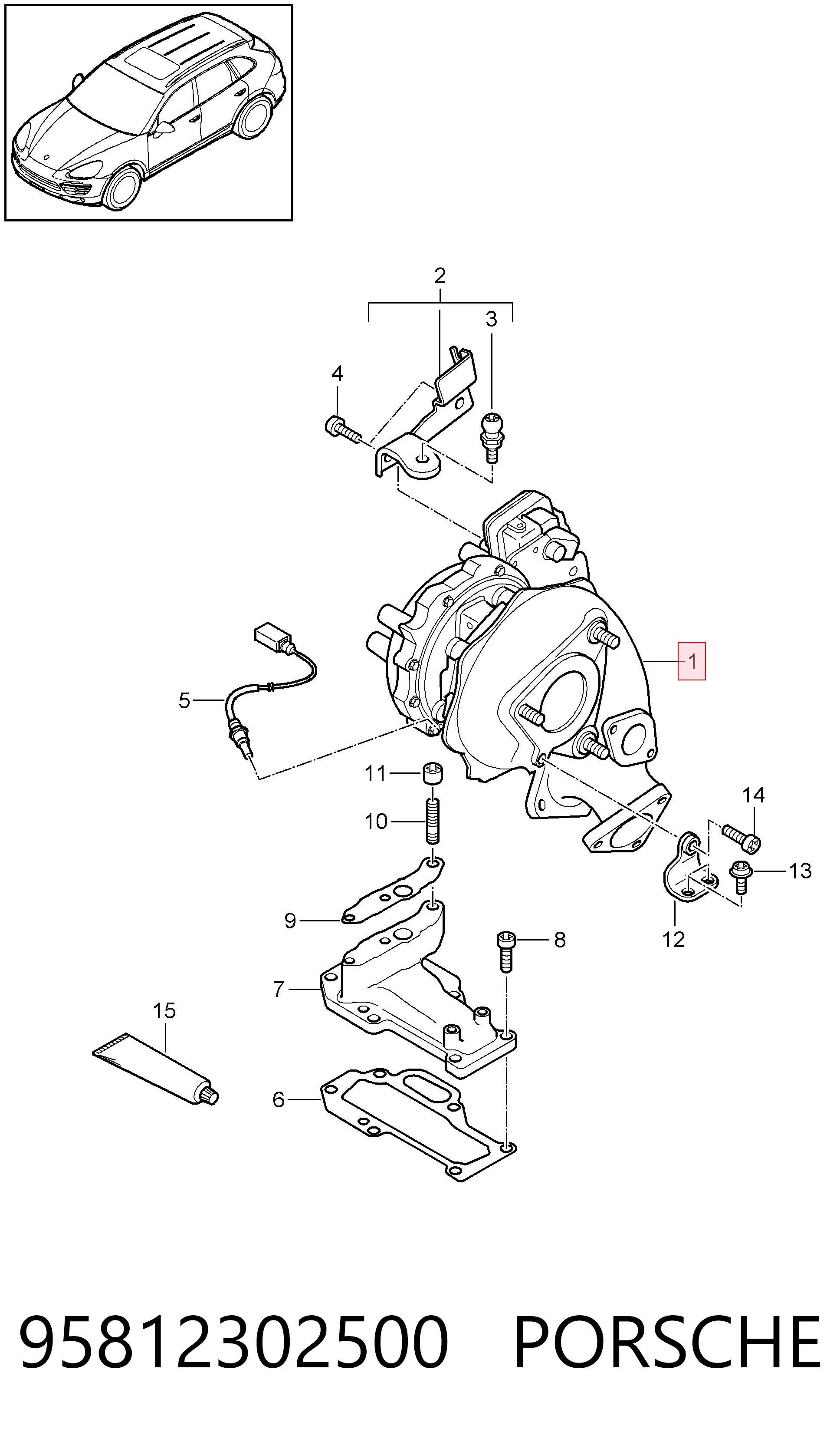 95812302500 Porsche Турбонаддув