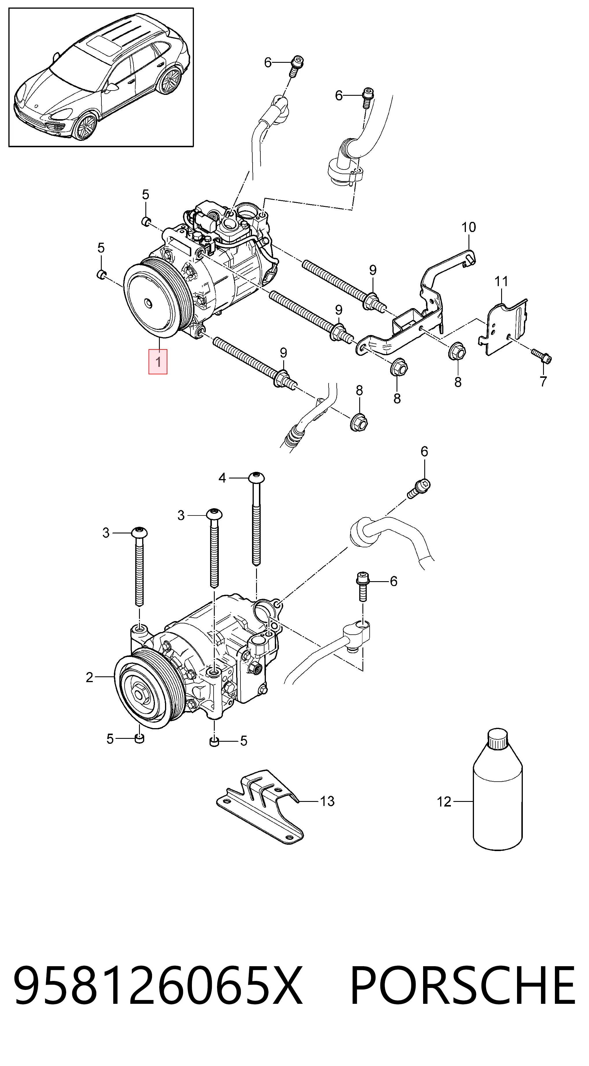 95812606500 Porsche Клапан компресора кондиціонера