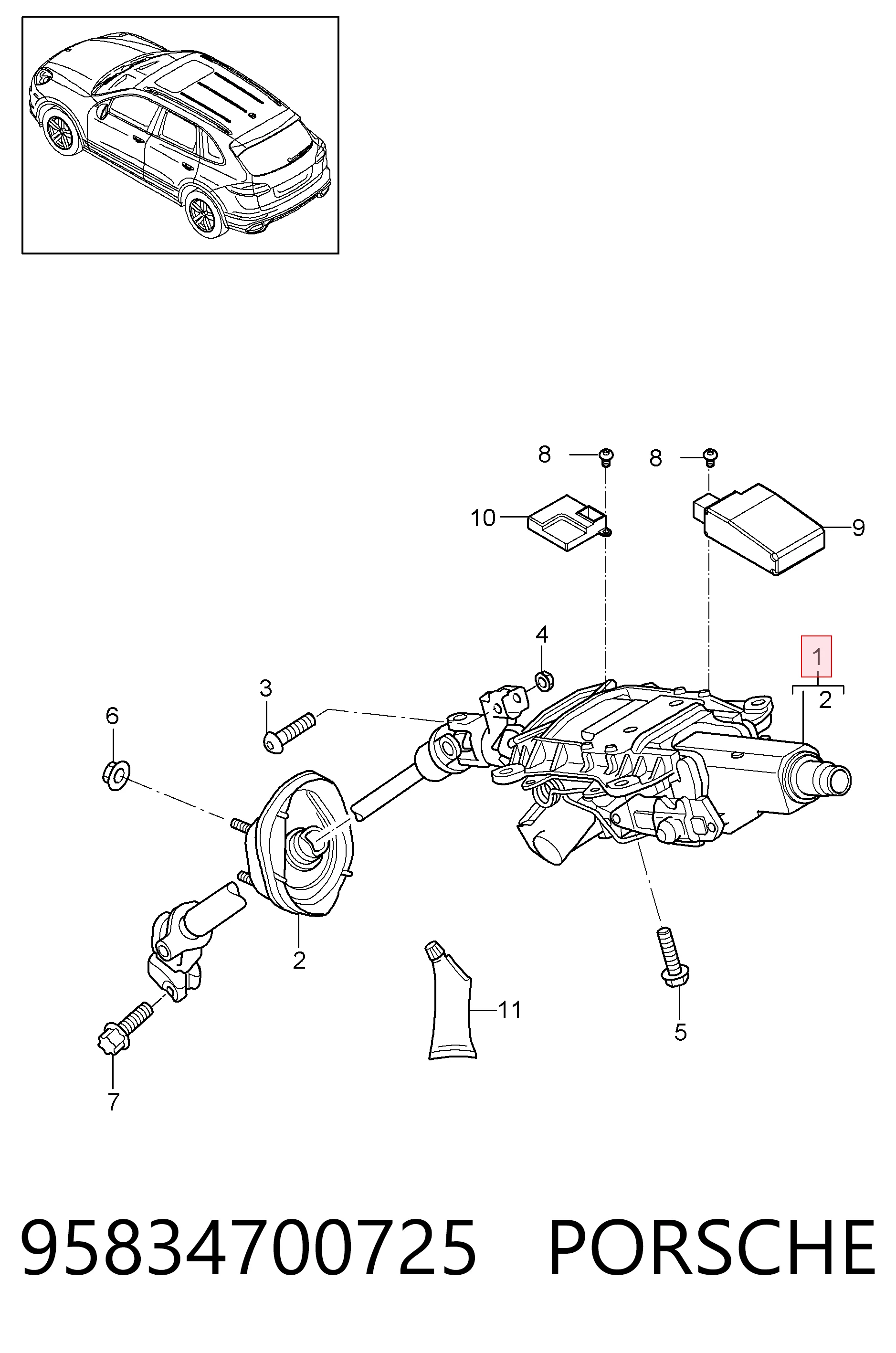 Рульова колонка Porsche Cayenne II позашляховик (92A) (2010 - 2026) ціна, від 121.47 USD