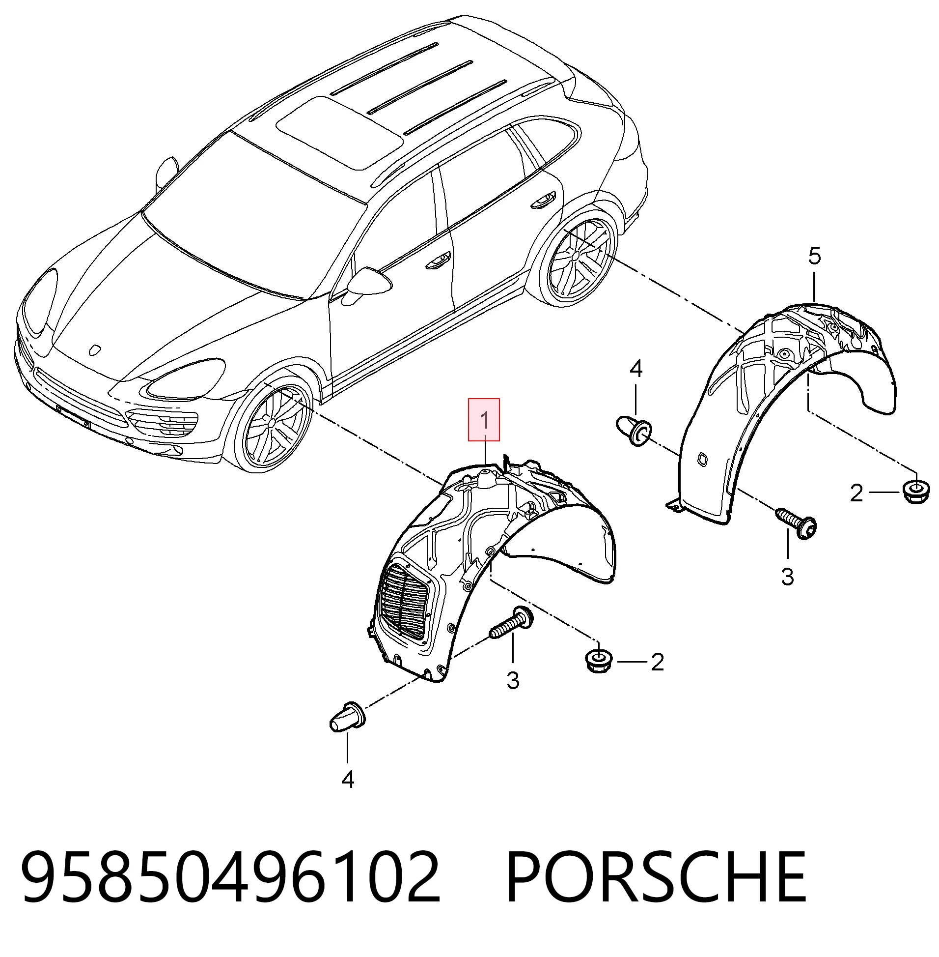  Підкрилок передній лівий Porsche Cayenne 2