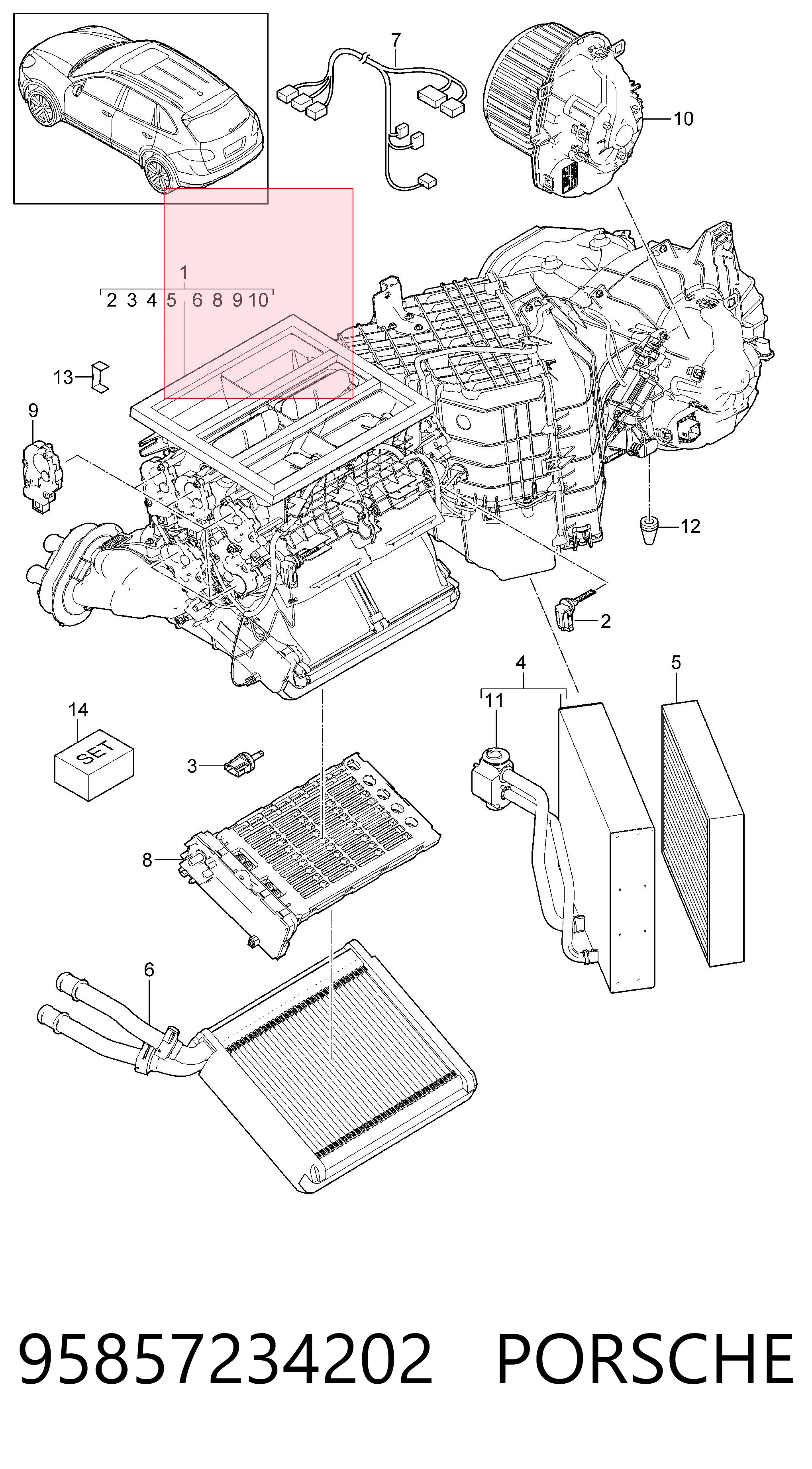 95857234202 Porsche Електромотор пічки
