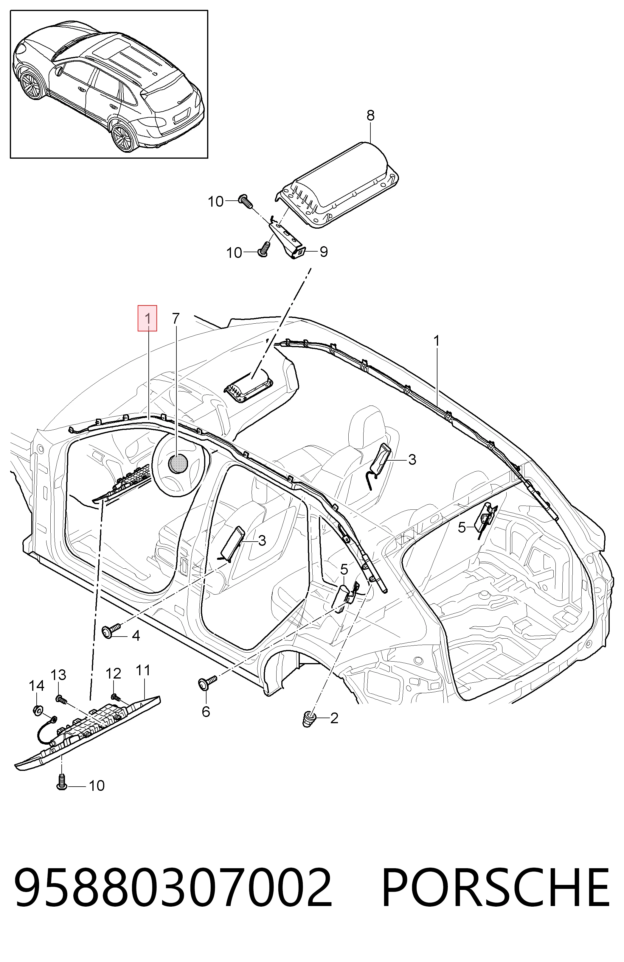 Подушка безпеки, збоку, права, AIRBAG VAG 95880307001 ціна, від 63.16 USD