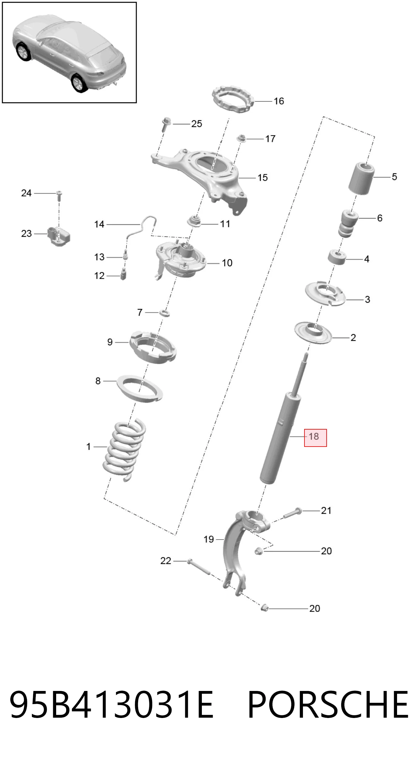 Амортизатори передні VAG 95B413031AD