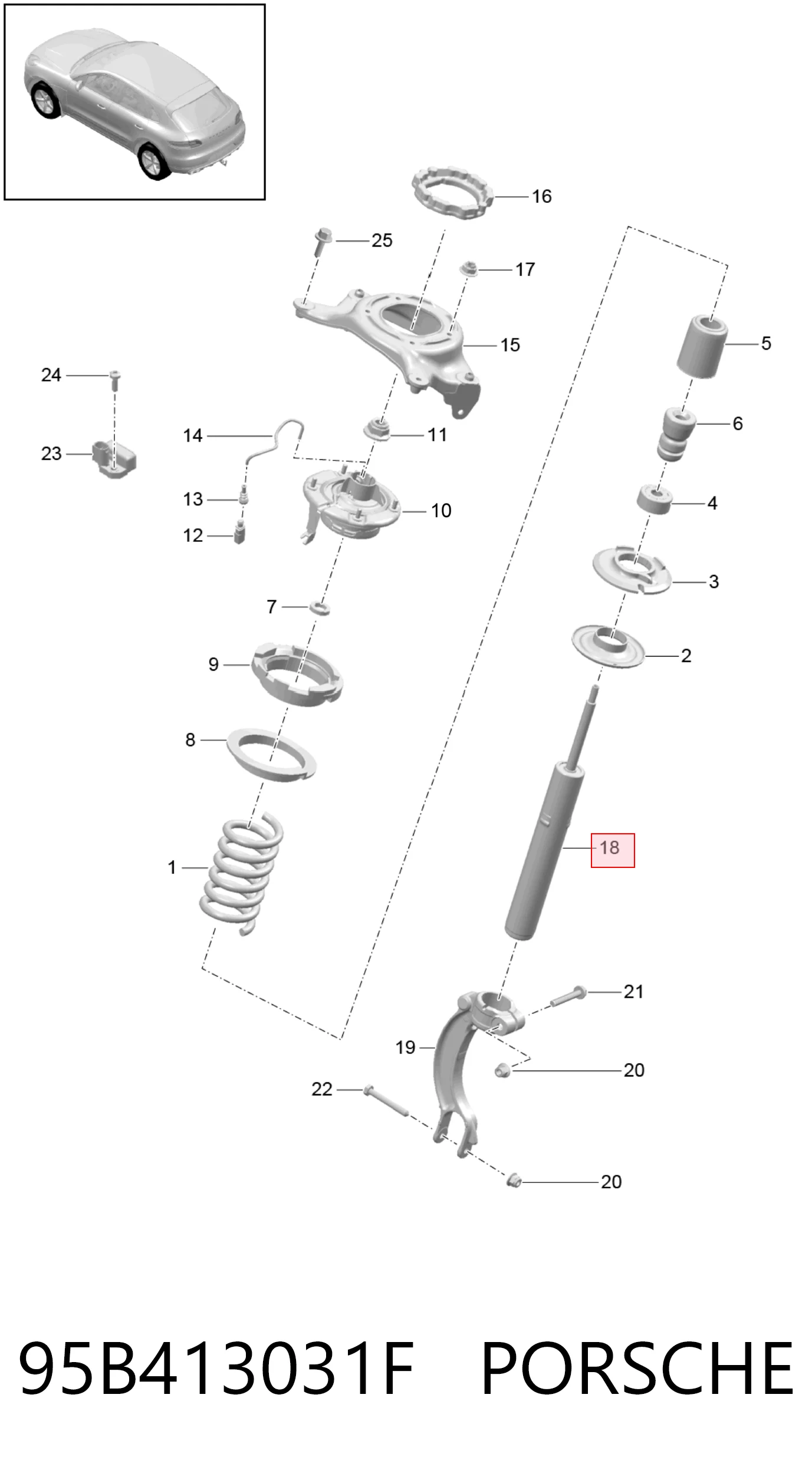 Амортизатори передні VAG 95B413031F