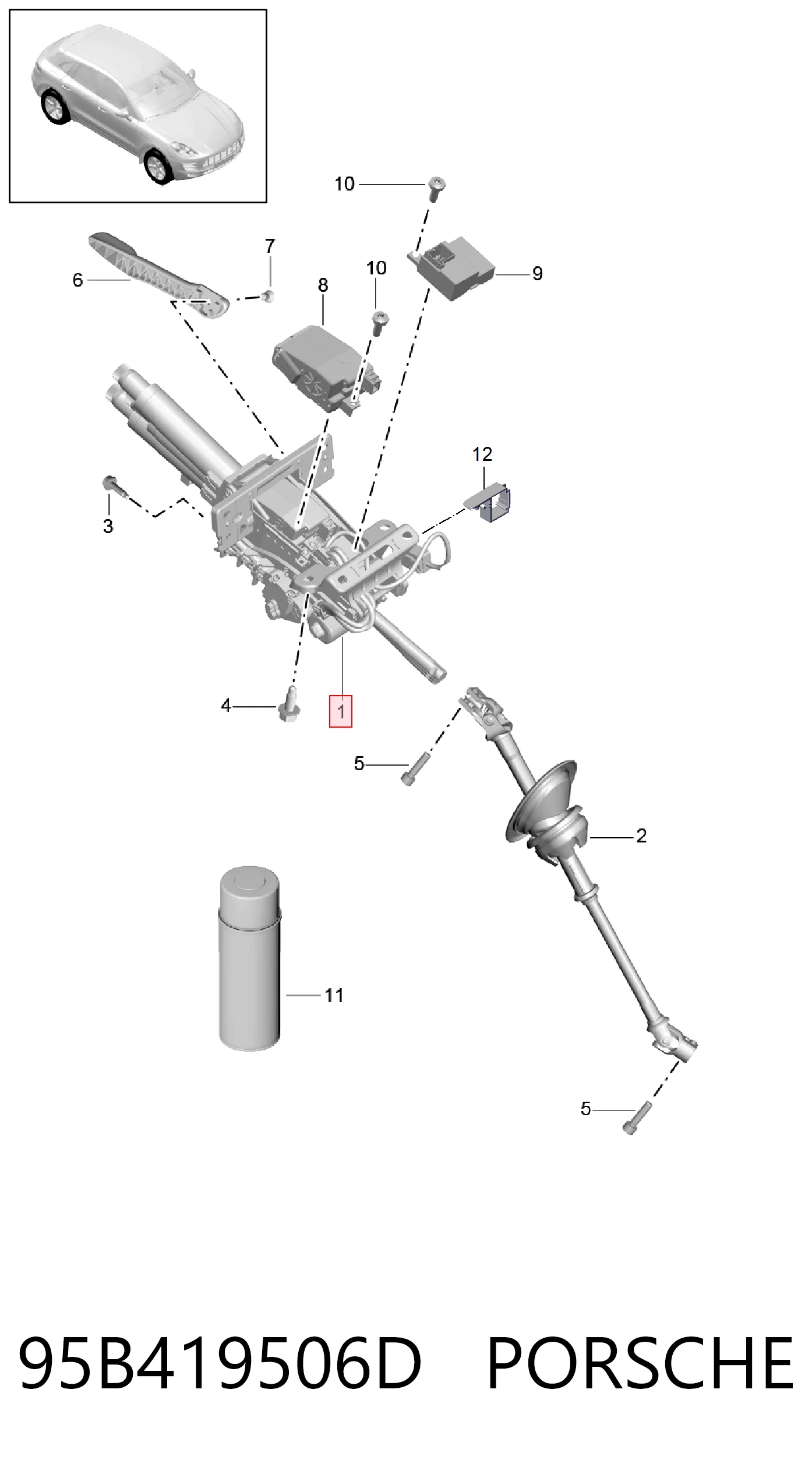 Купити 95B419506T VAG Рульова колонка