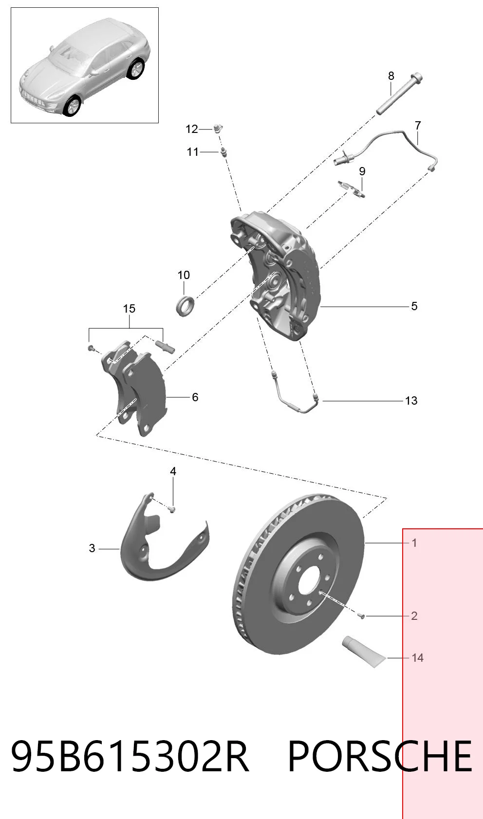 95B615302R Porsche Гальмо дискове переднє