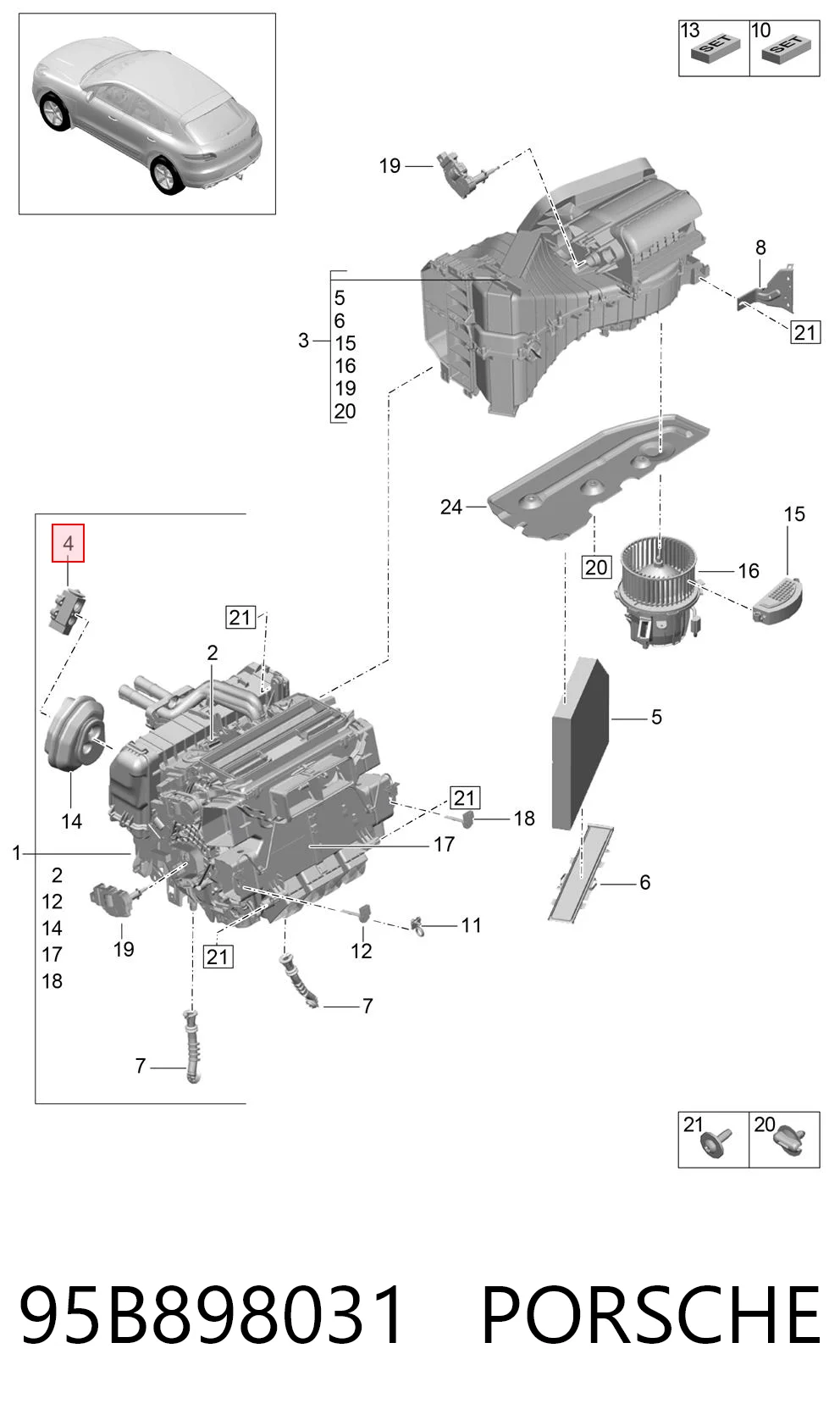 95B898031 Porsche Клапан розширювальний