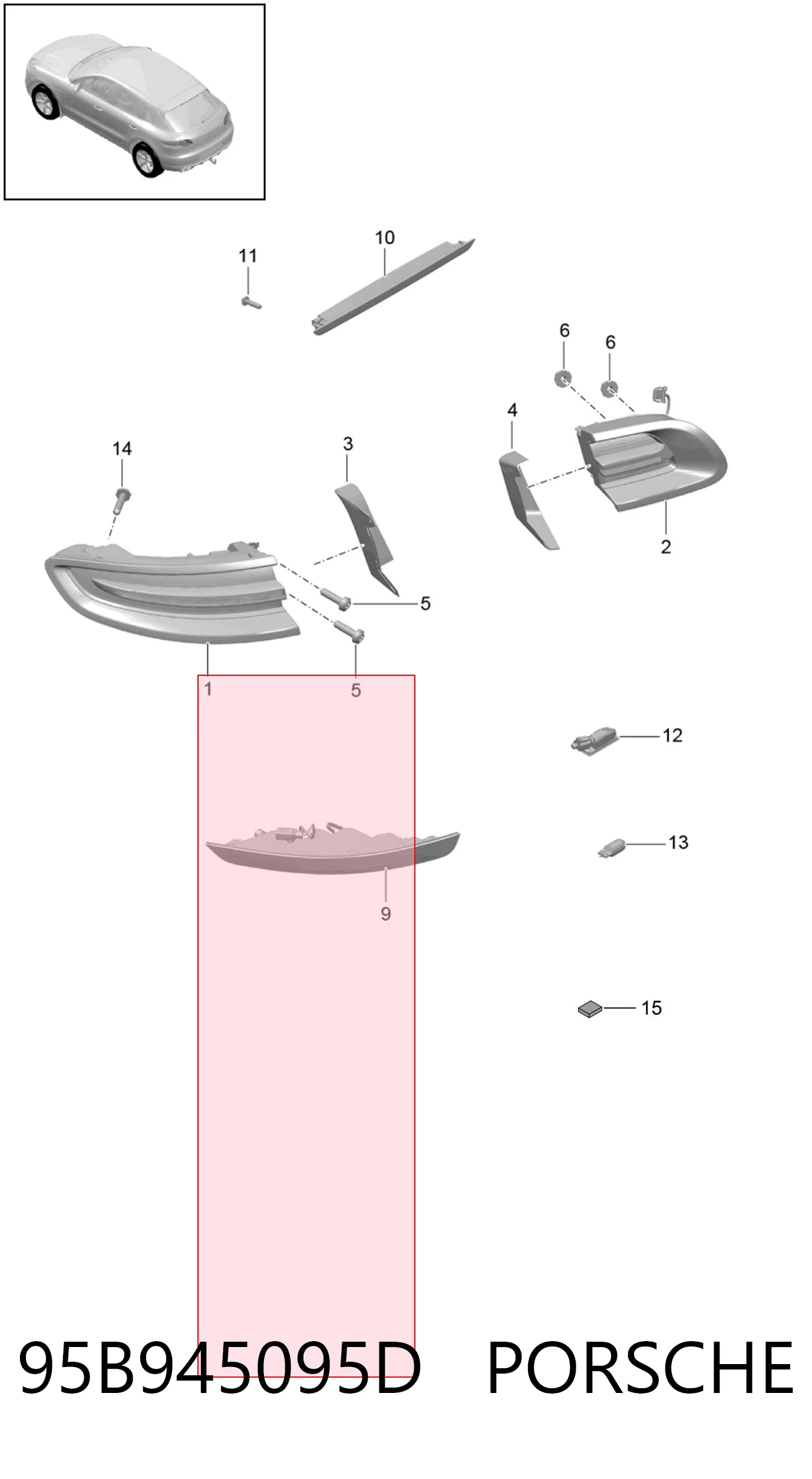 Купити 95B945095 VAG Ліхтар задній