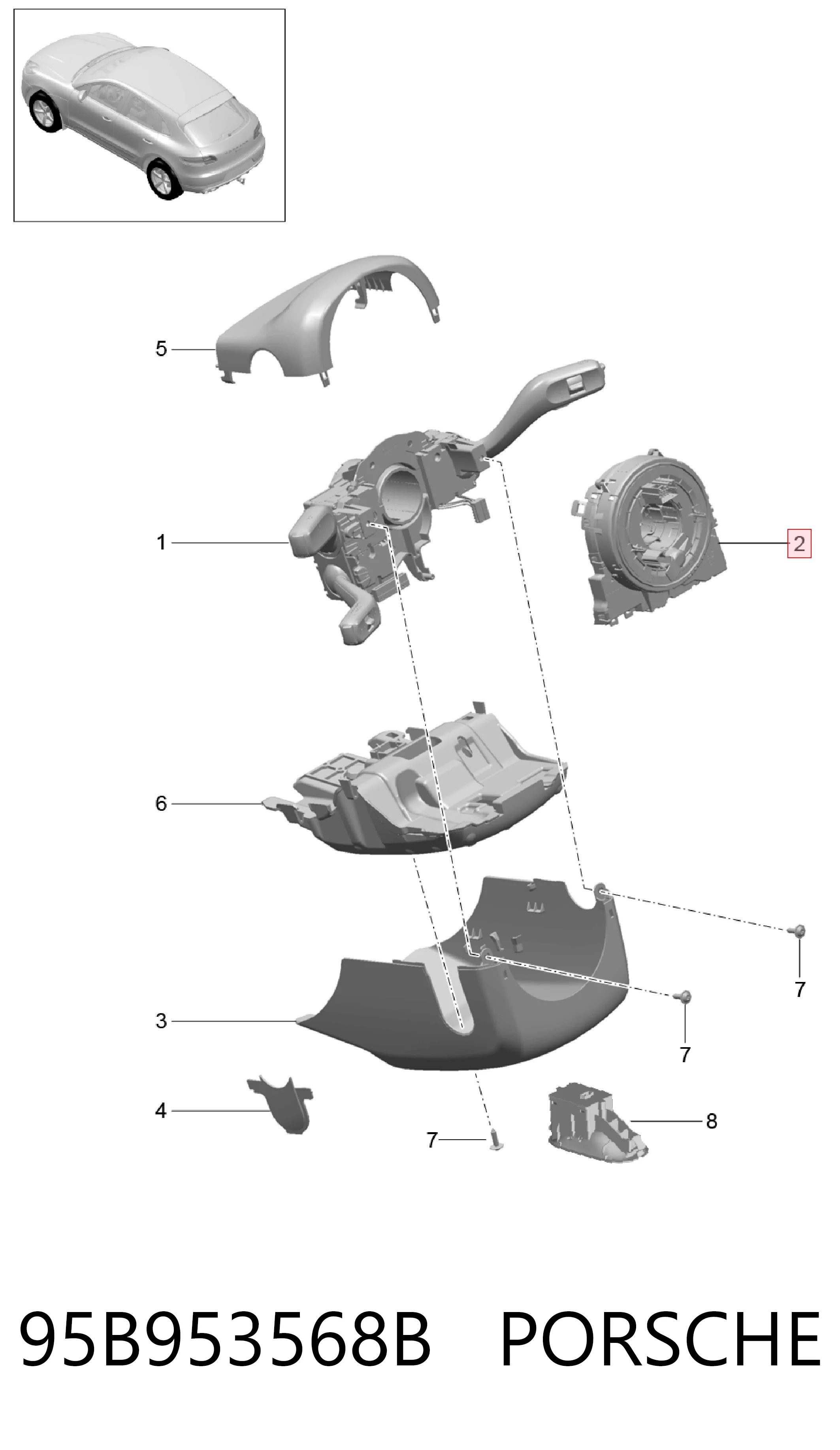 Шлейф Airbag на Porsche Cayenne II 92A