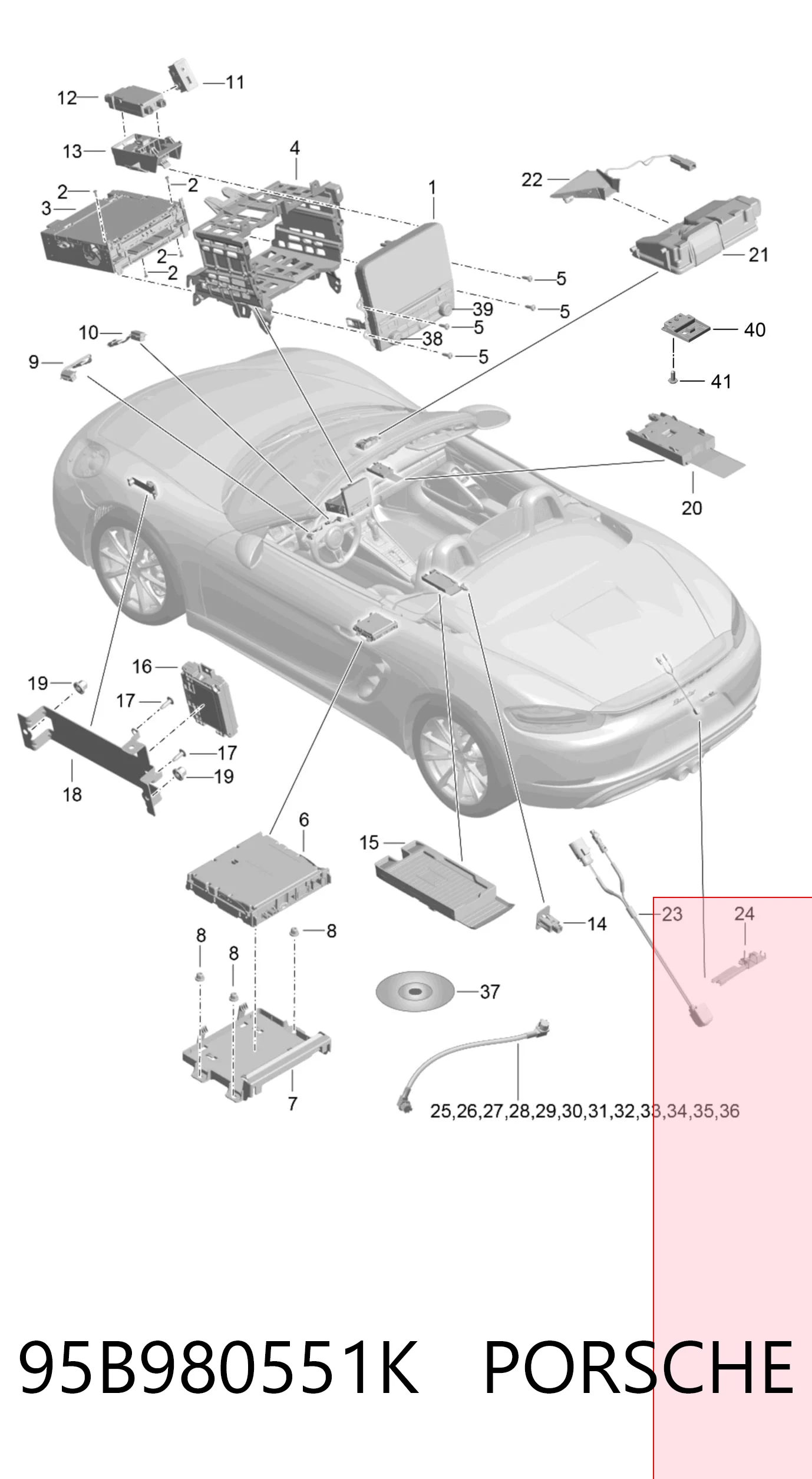 95B980551K Porsche Камера заднього виду