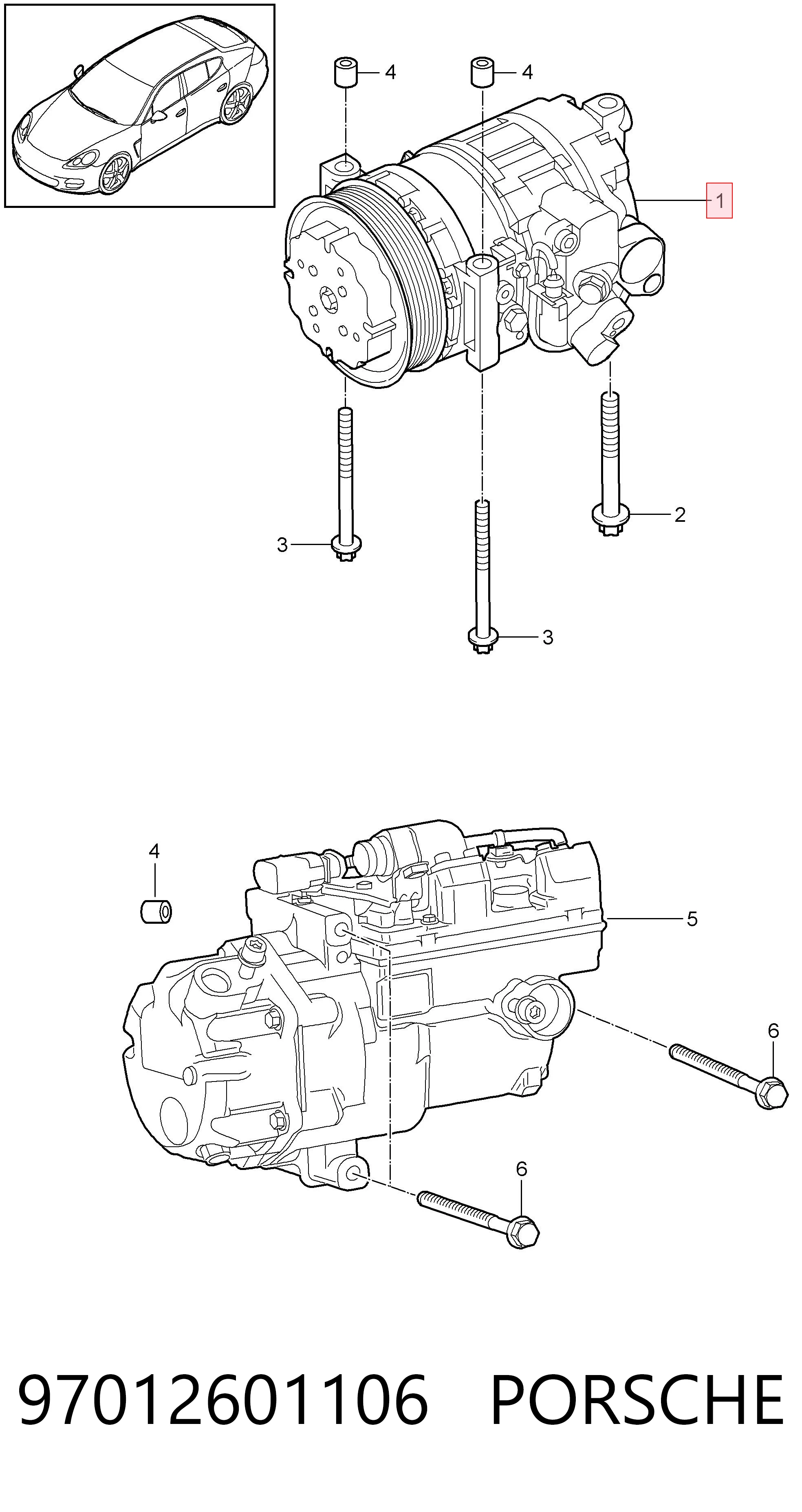 97012601106 Porsche Компресор холодоагенту