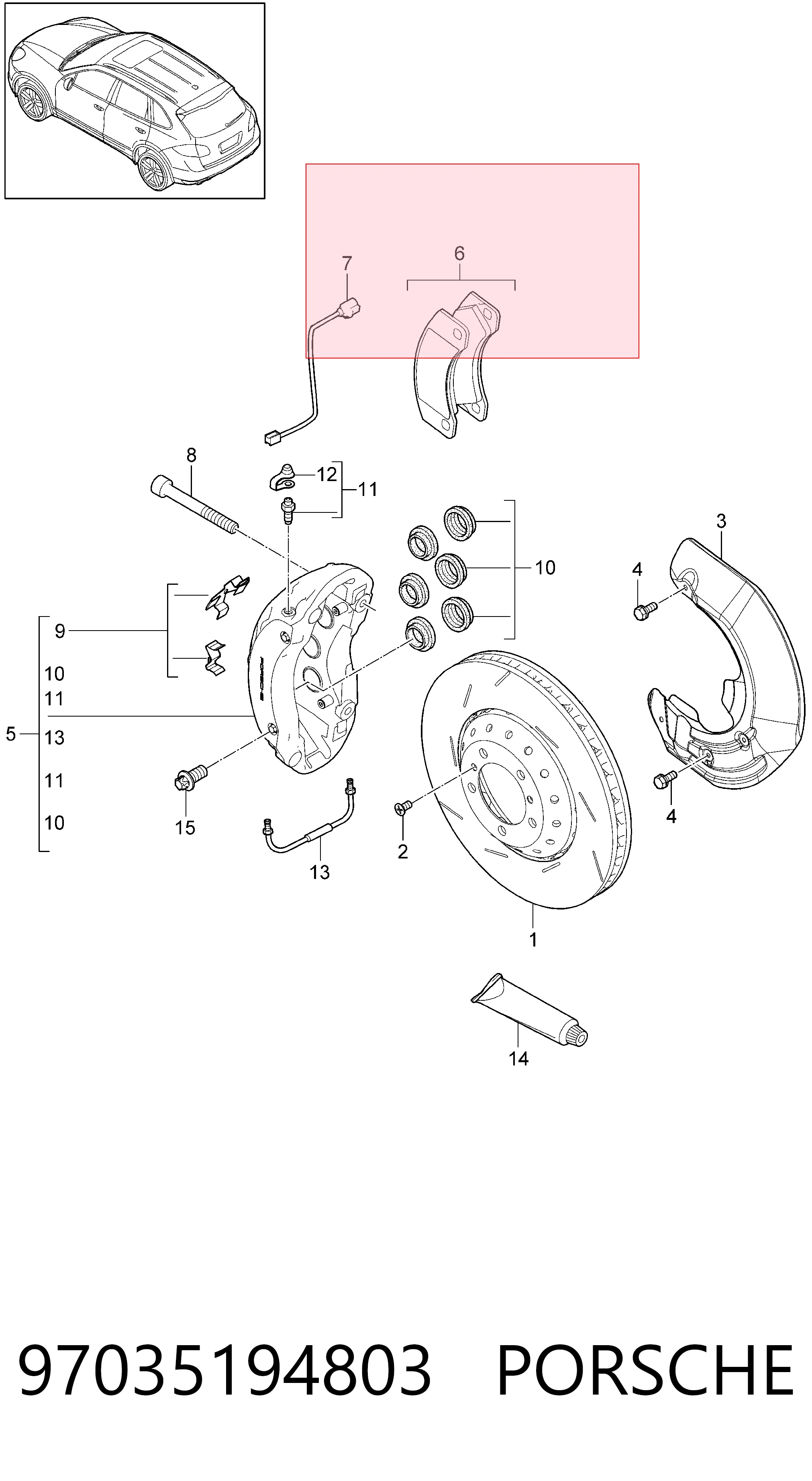 Гальмівні колодки Porsche 97035194803 ціна, від 121.05 USD