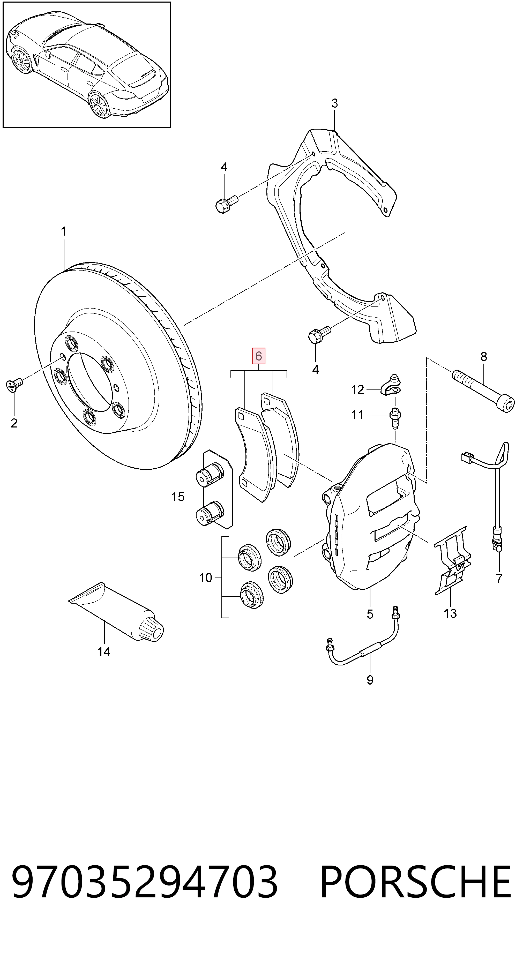 Задні гальмівні колодки Porsche 97035294703 ціна, від 63.15 USD