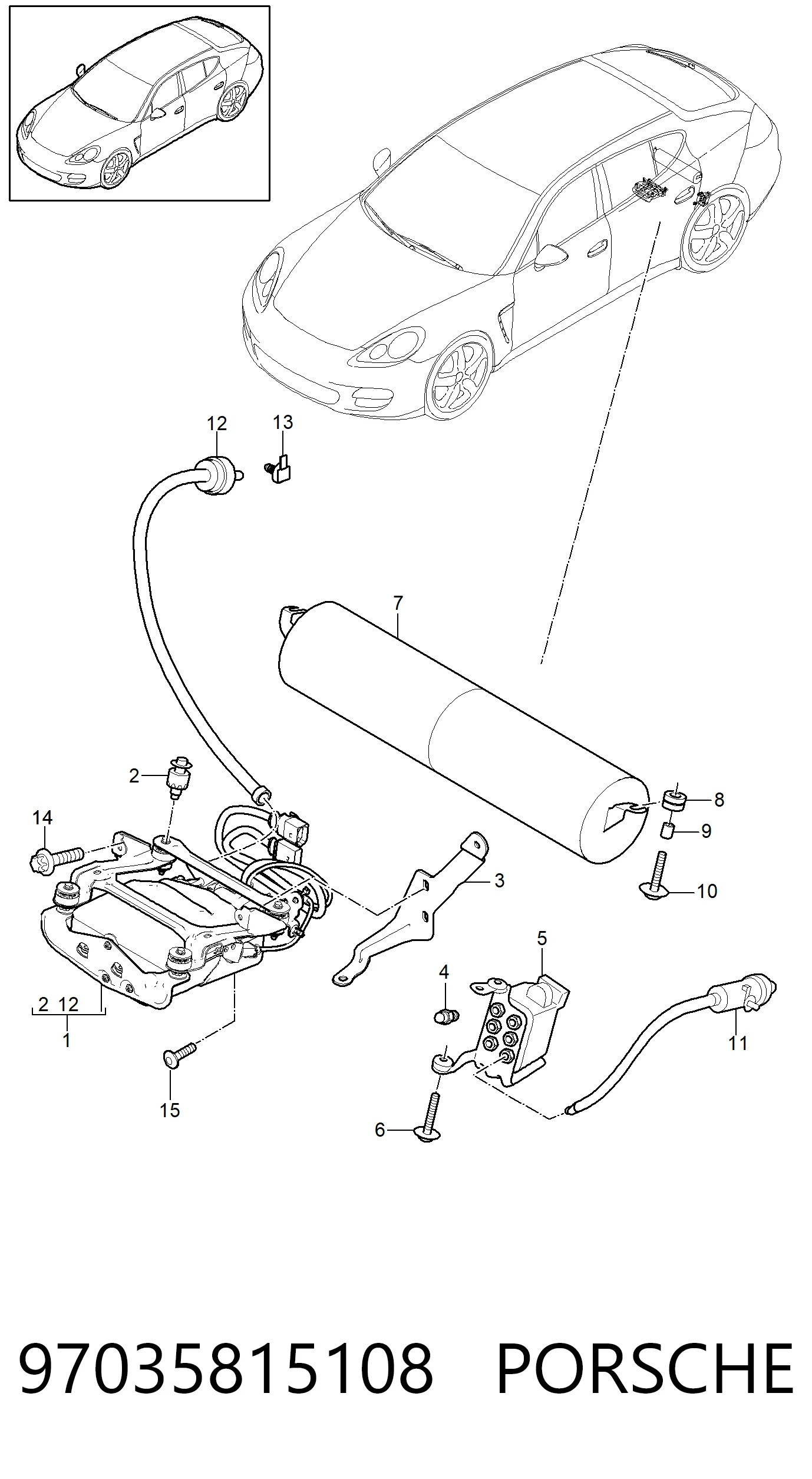 97035815108 Porsche Насос пневматичної системи кузова