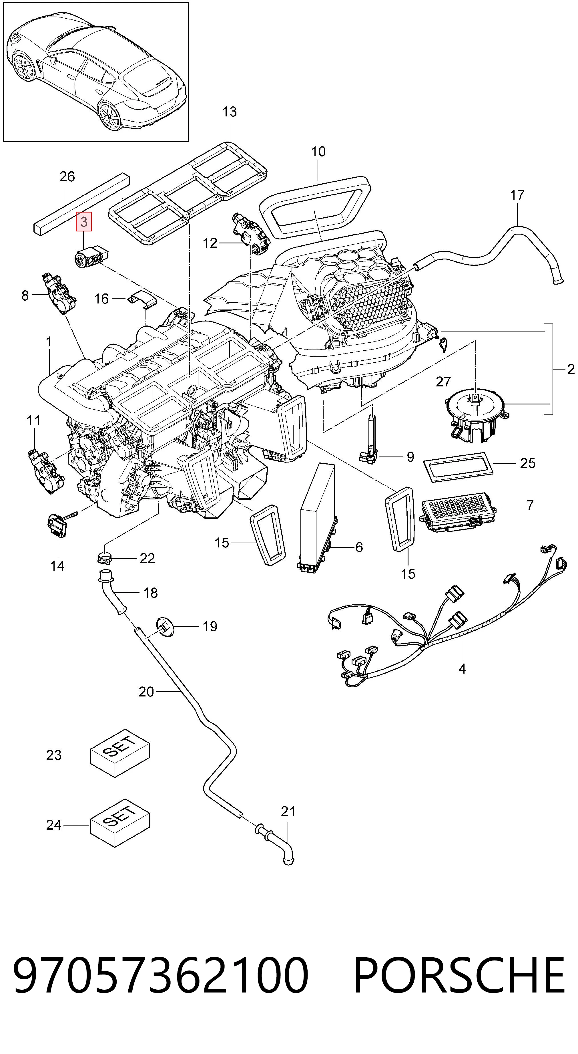 97057362100 Porsche Клапан TRV, кондиціонера