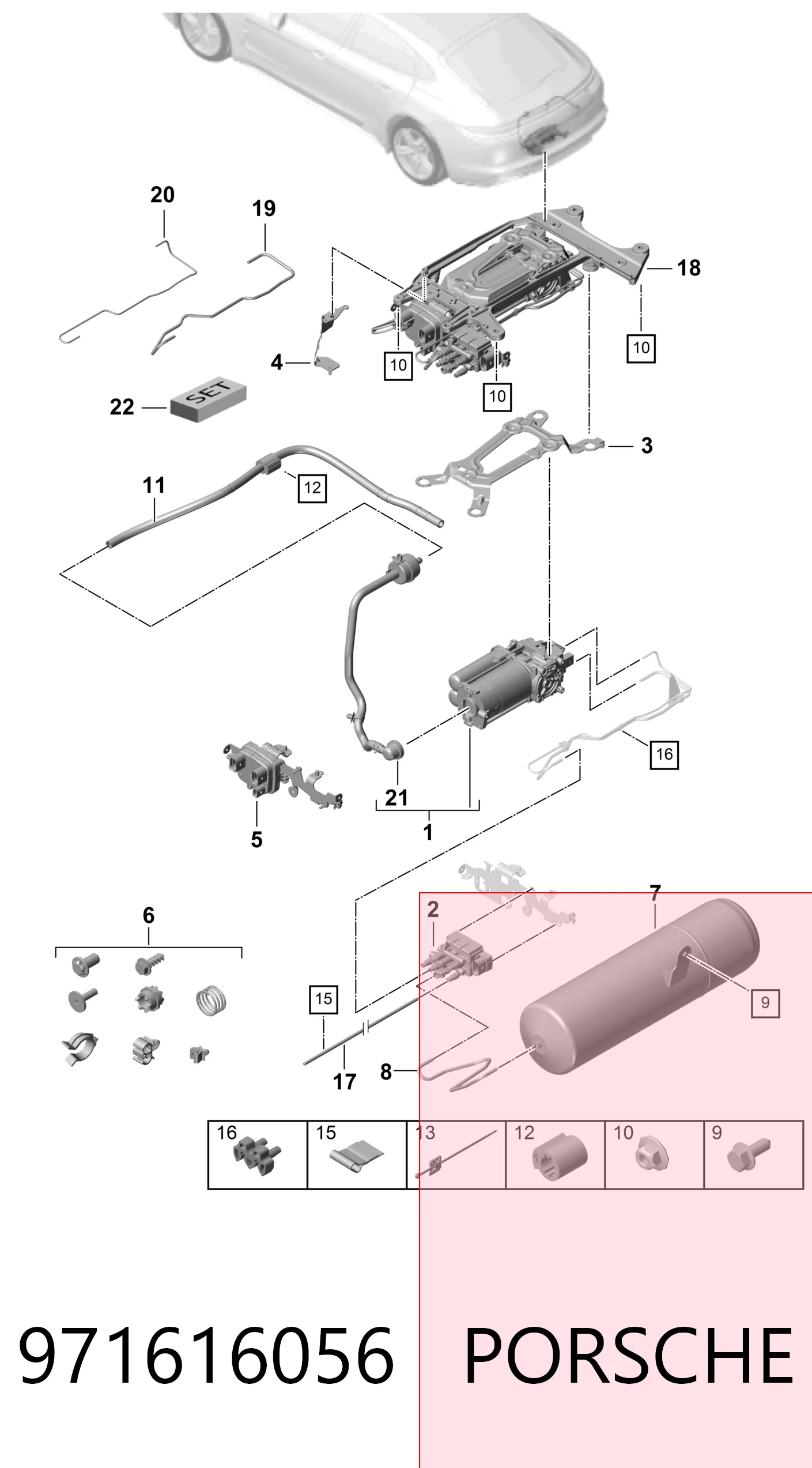 971616056 Porsche Блок шинних кранів