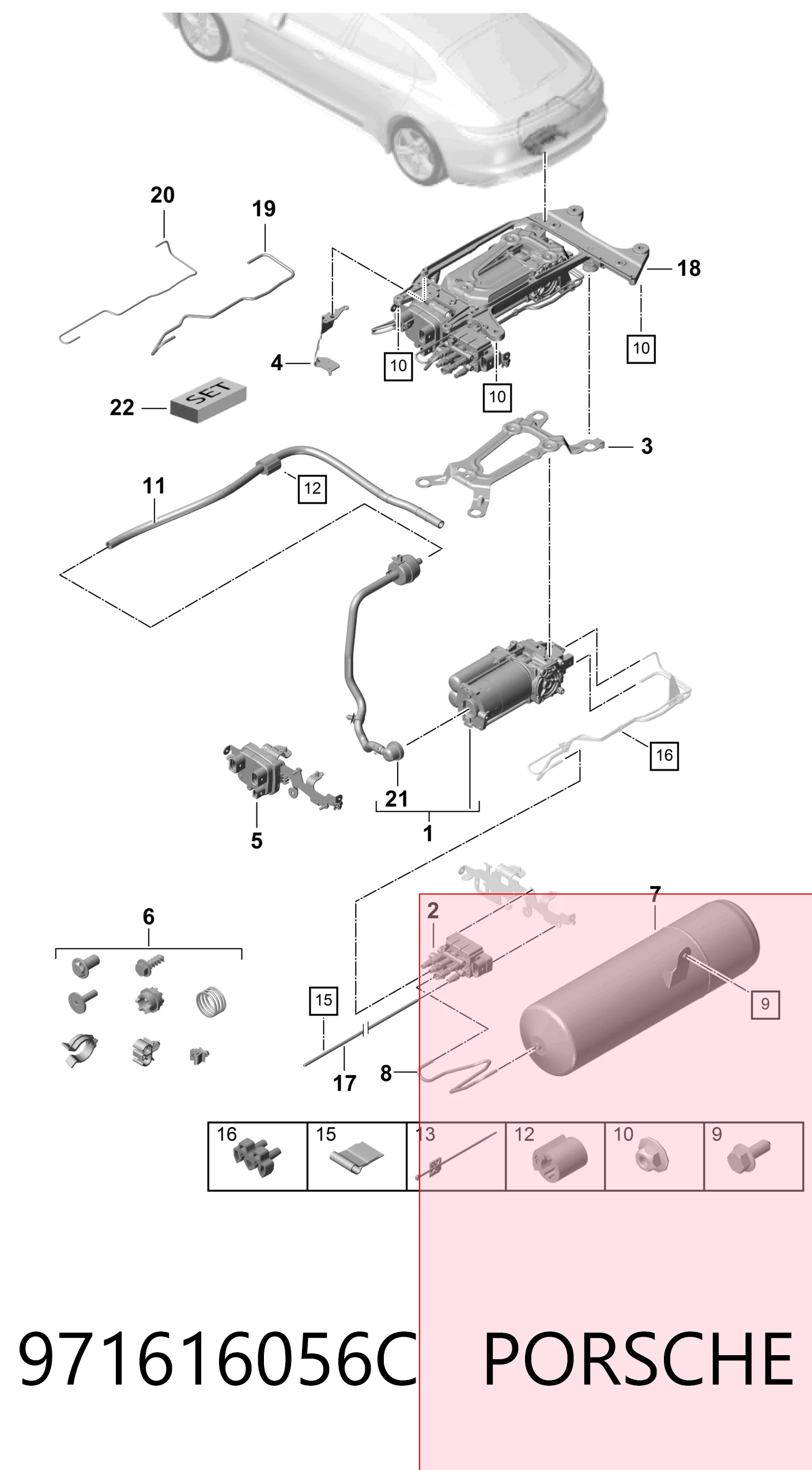 971616056C Porsche Блок шинних кранів