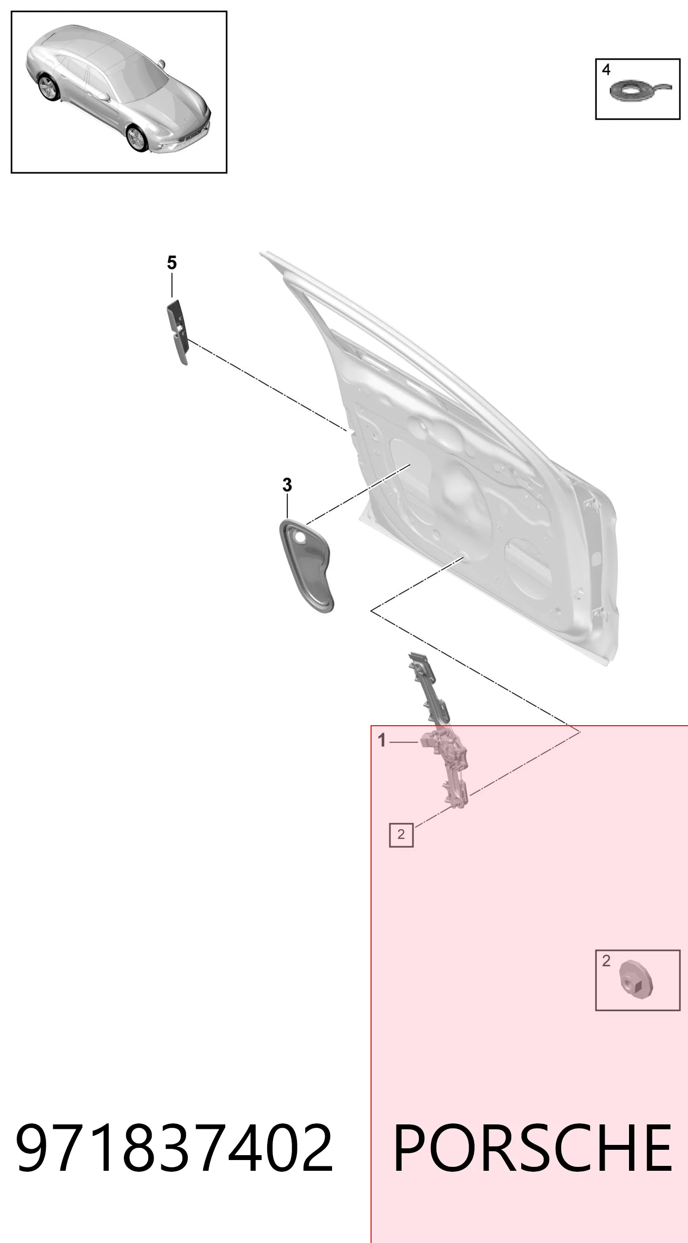971837402 Porsche Склопідйомник (механізм переміщення скла)