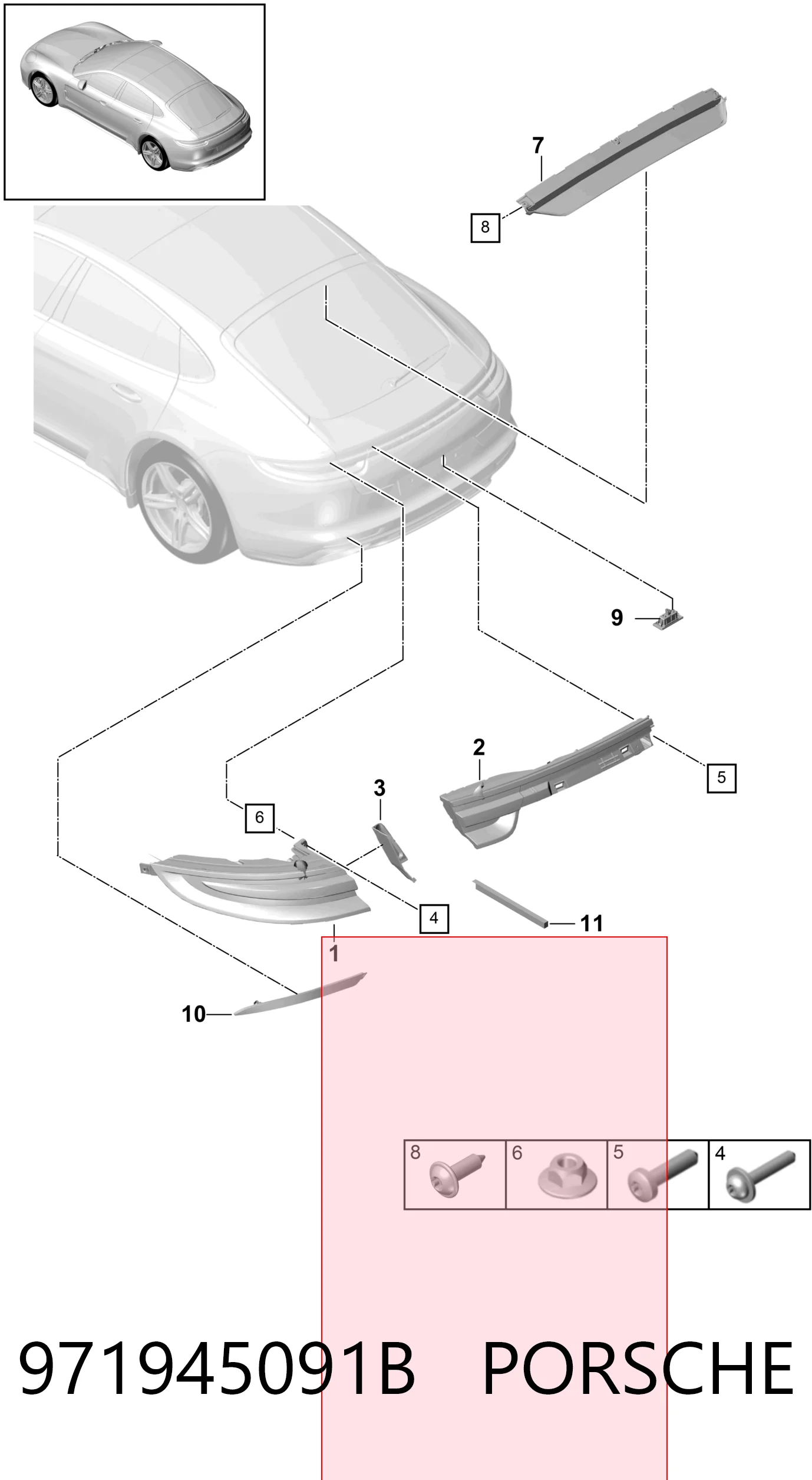 971945091B VAG Задній лівий зовнішній ліхтар
