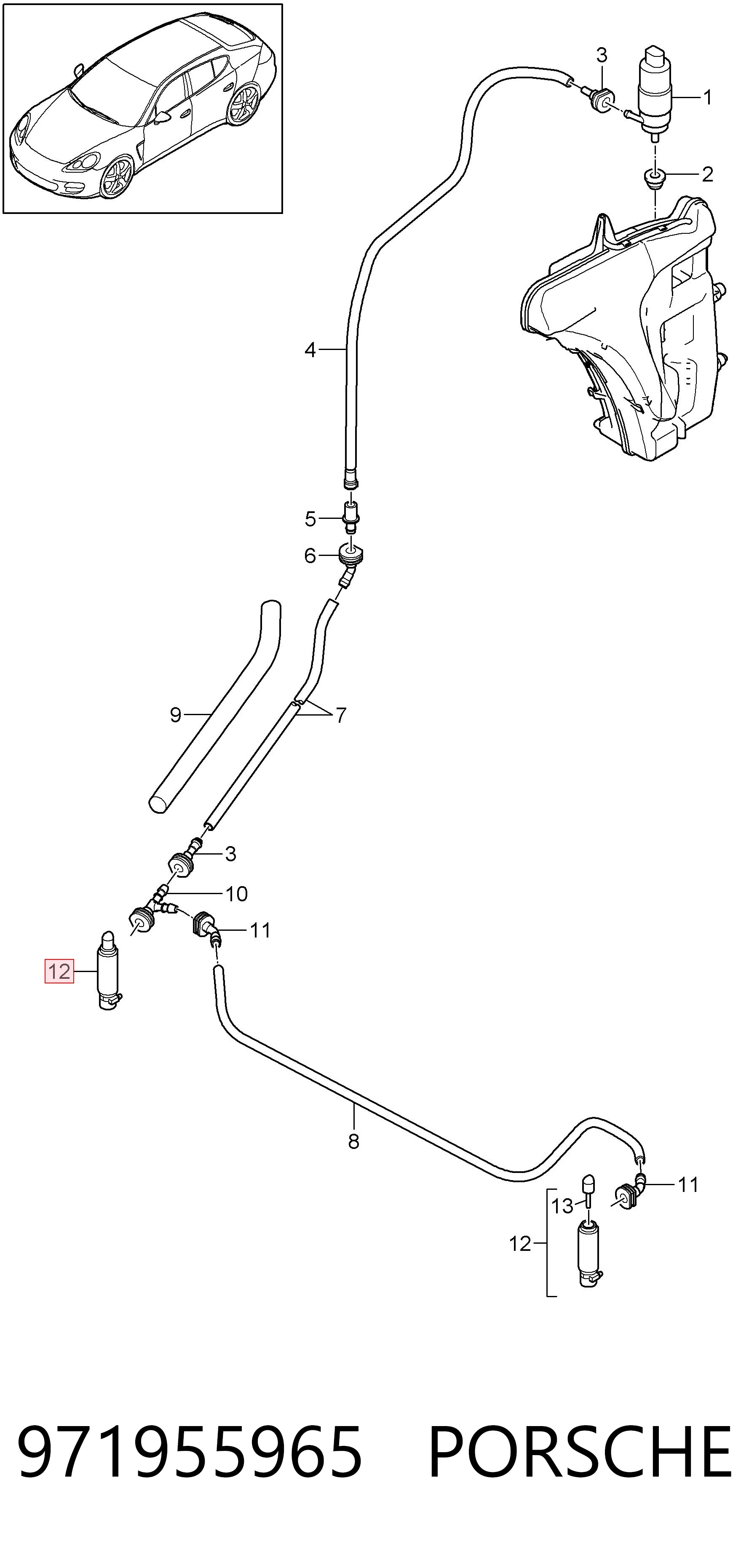 971955965 Porsche Форсунка омивача фари передньої