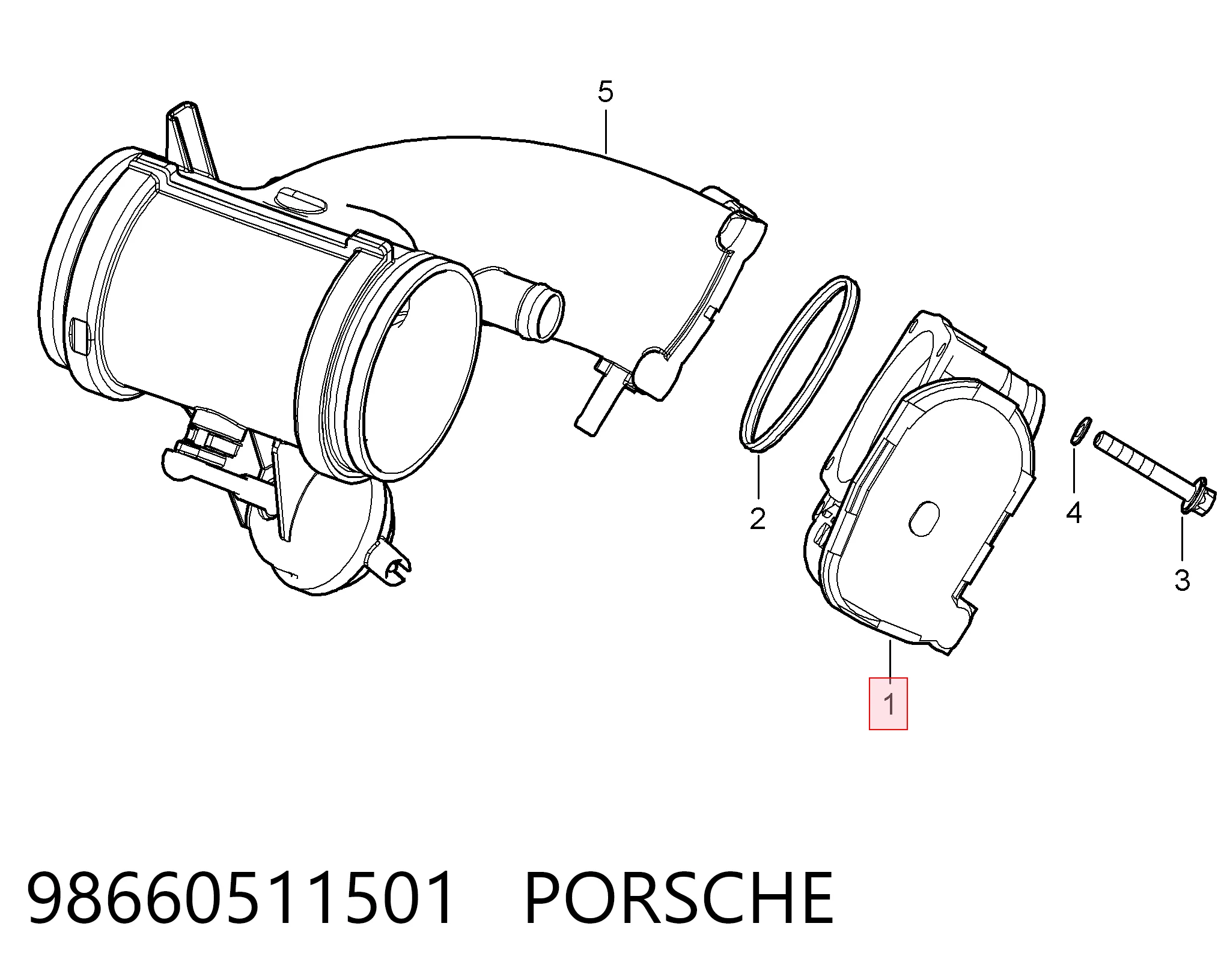 Заслінка повітряна Porsche Boxster 