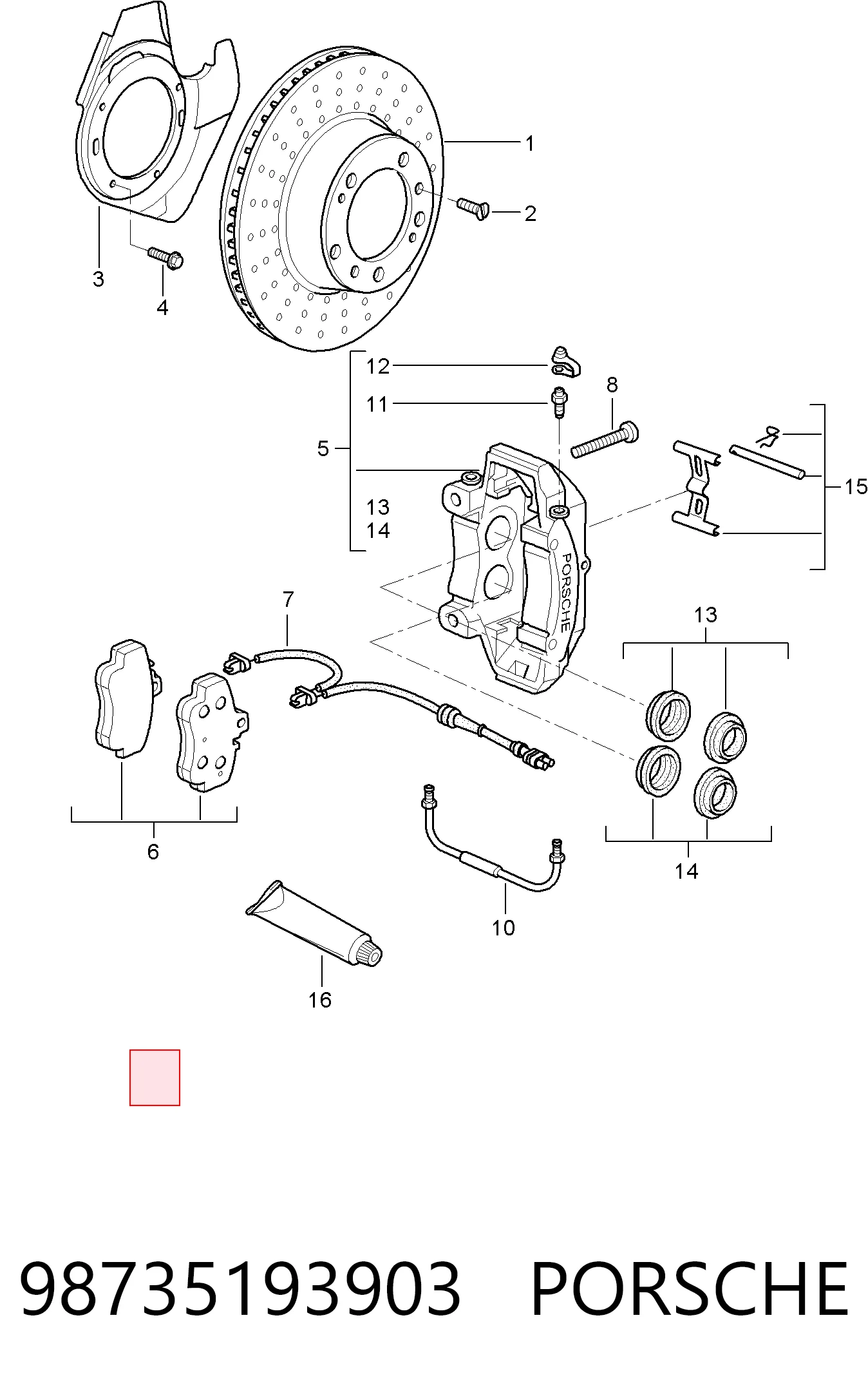 98735193903 Porsche Передні гальмівні колодки