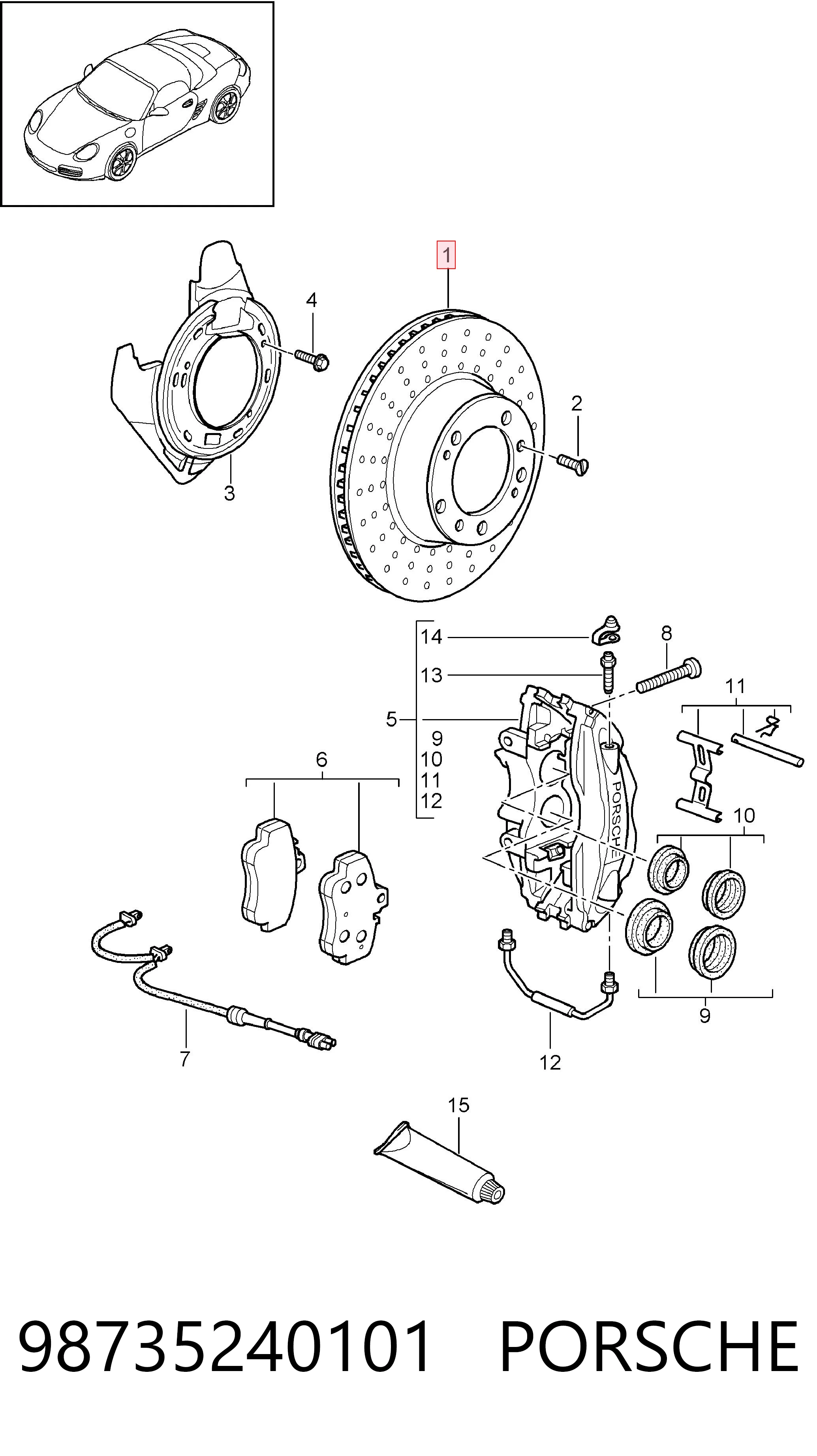 98735240101 Porsche Дискові гальма