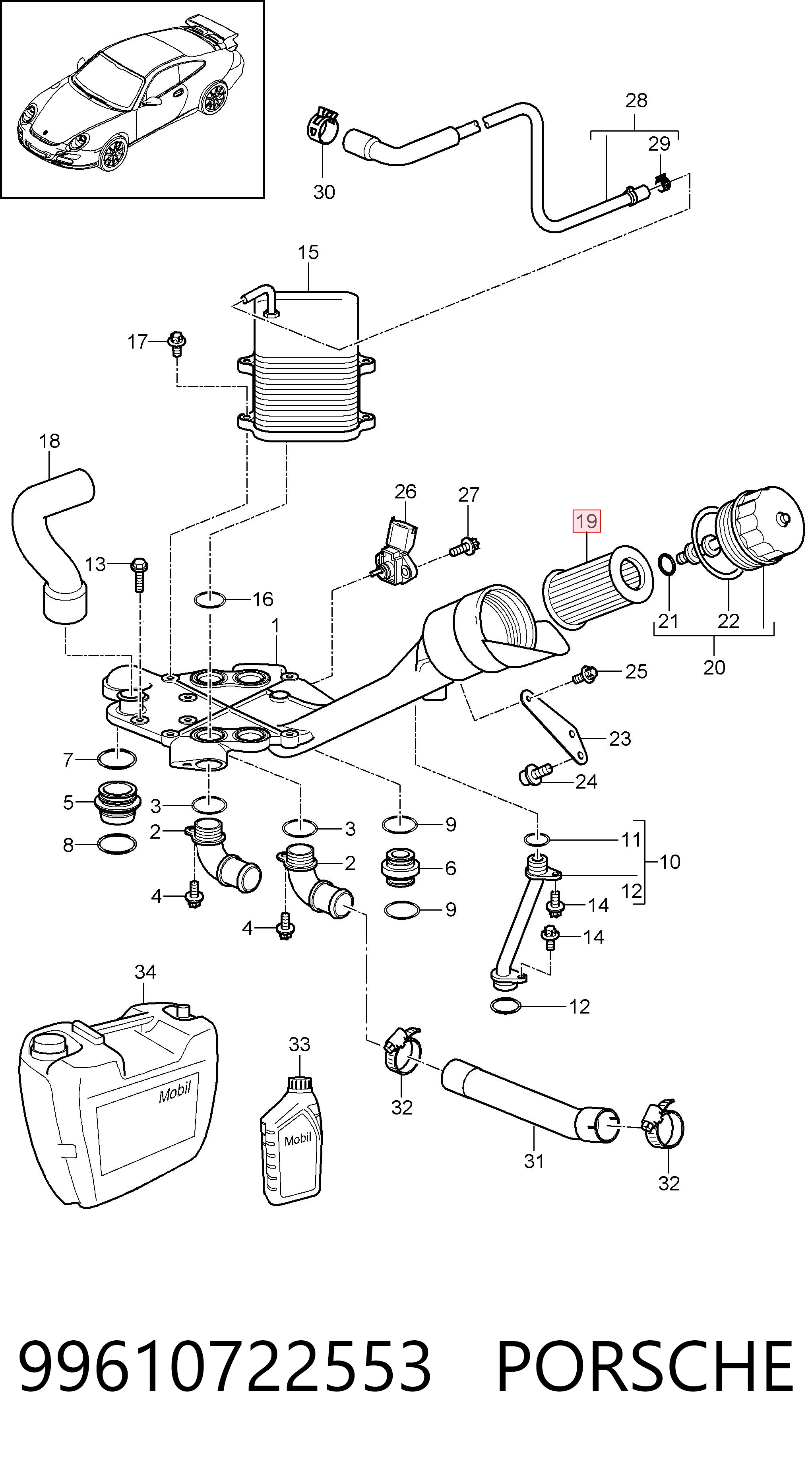 99610722553 Porsche Фільтр масла