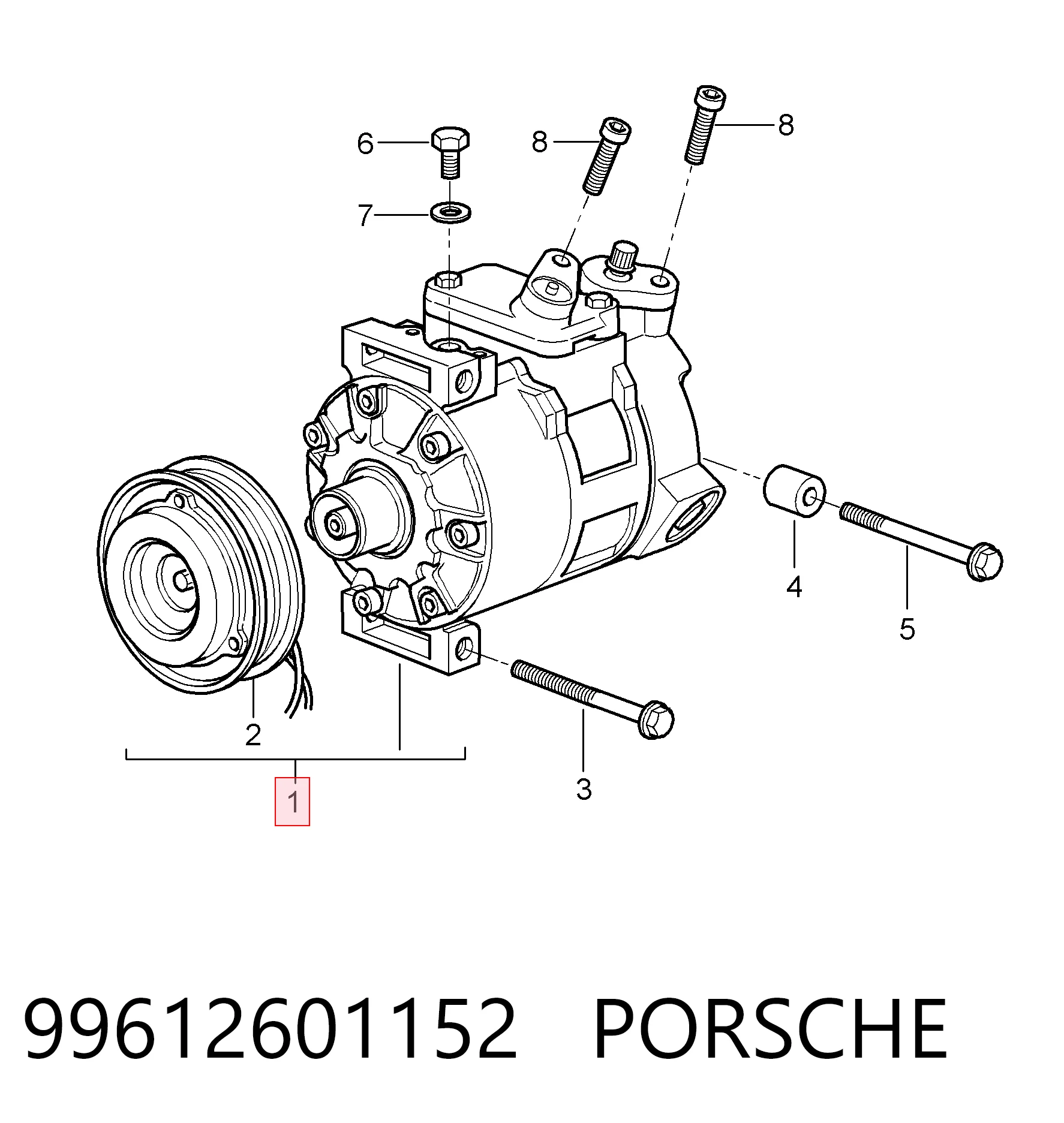 99612601152 Porsche Компресор холодоагенту