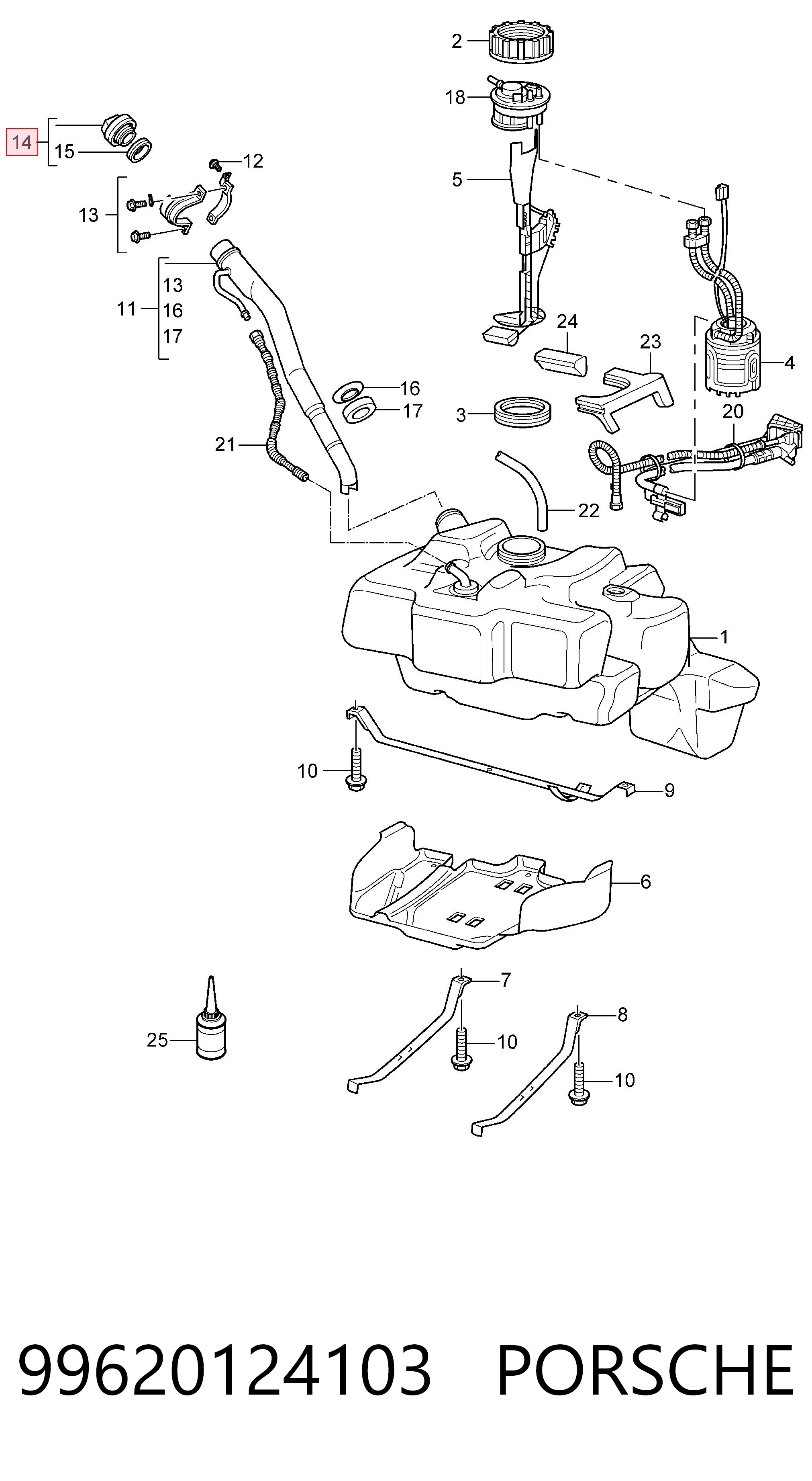  Пробка бензобаку Porsche Boxster 