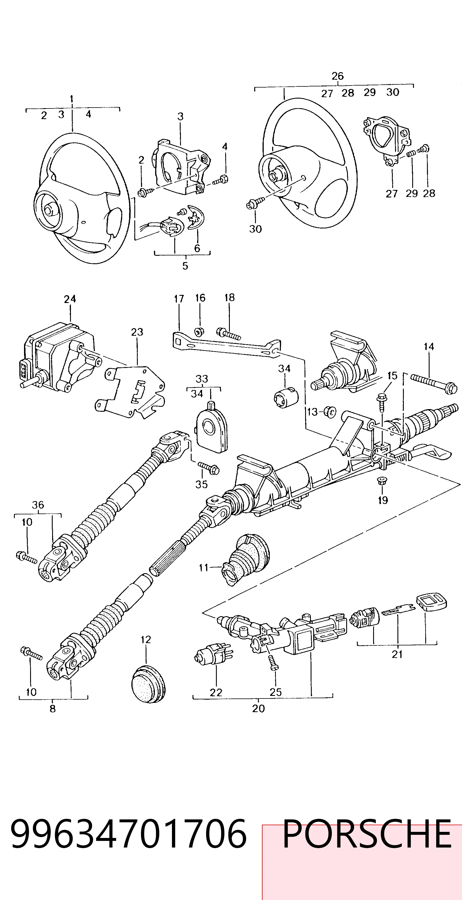 99634701706 Porsche Кінцевий вимикач замку запалювання