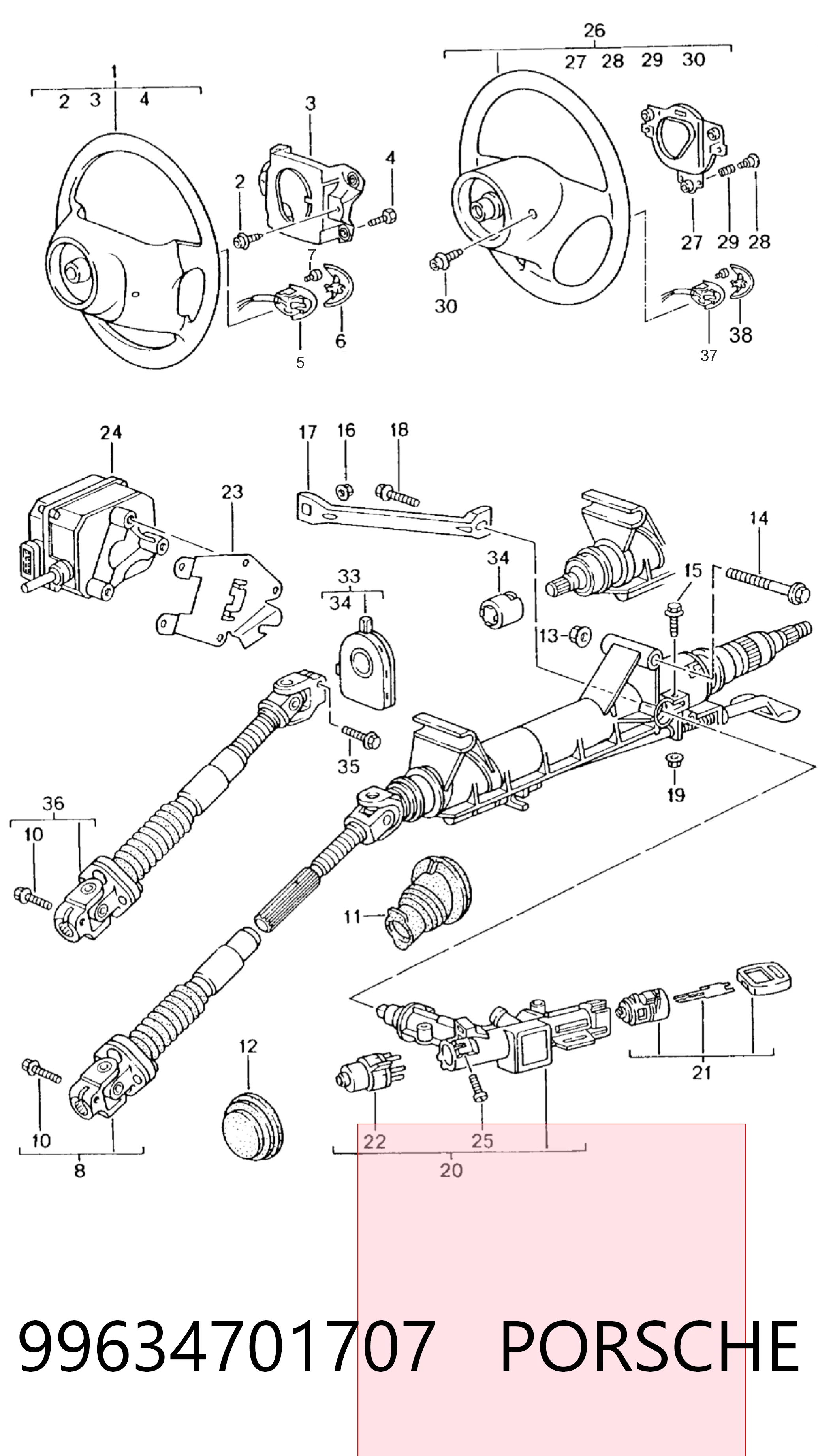 99634701707 Porsche Кінцевий вимикач замку запалювання