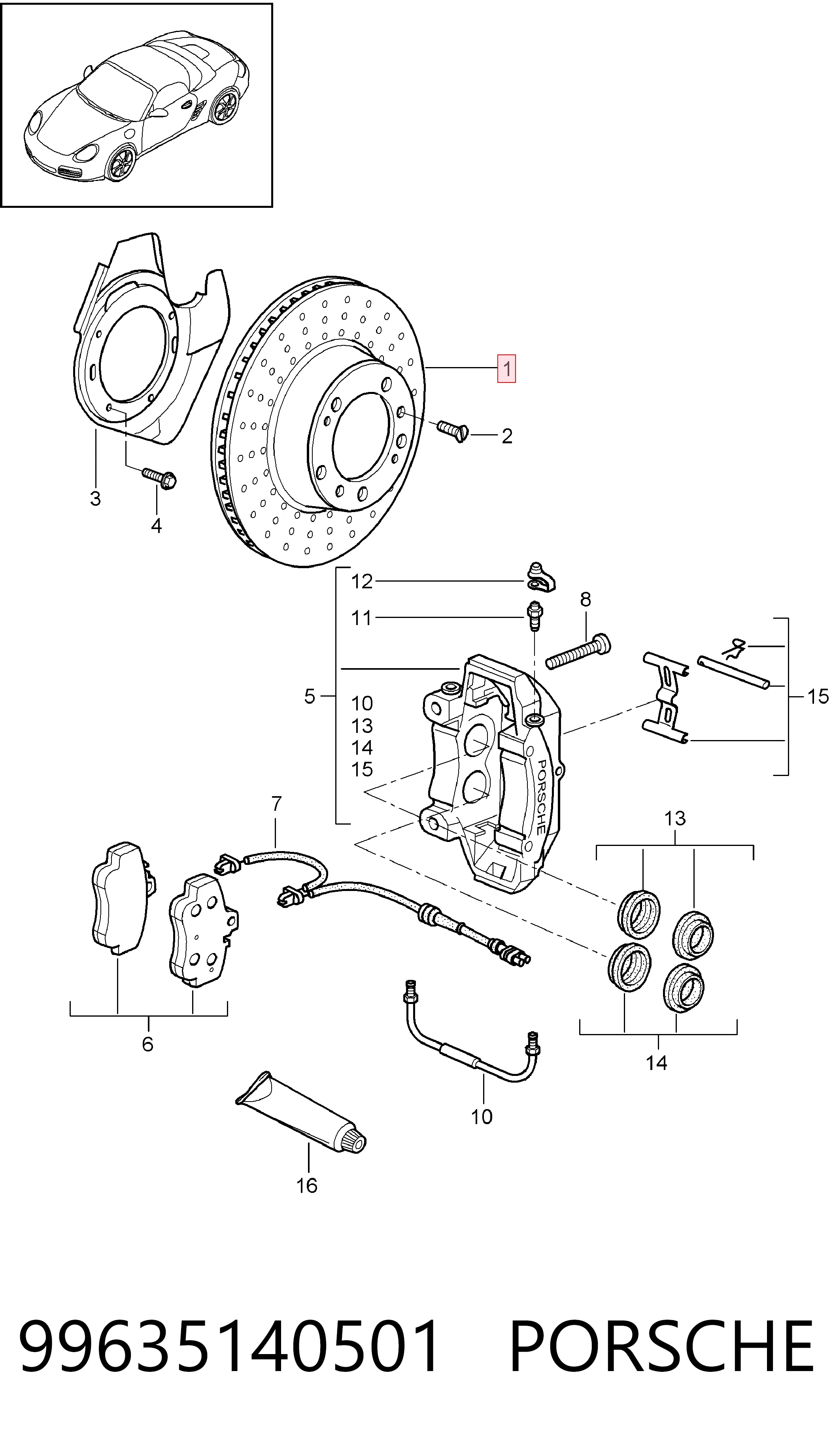 99635140501 Porsche Гальмо дискове переднє