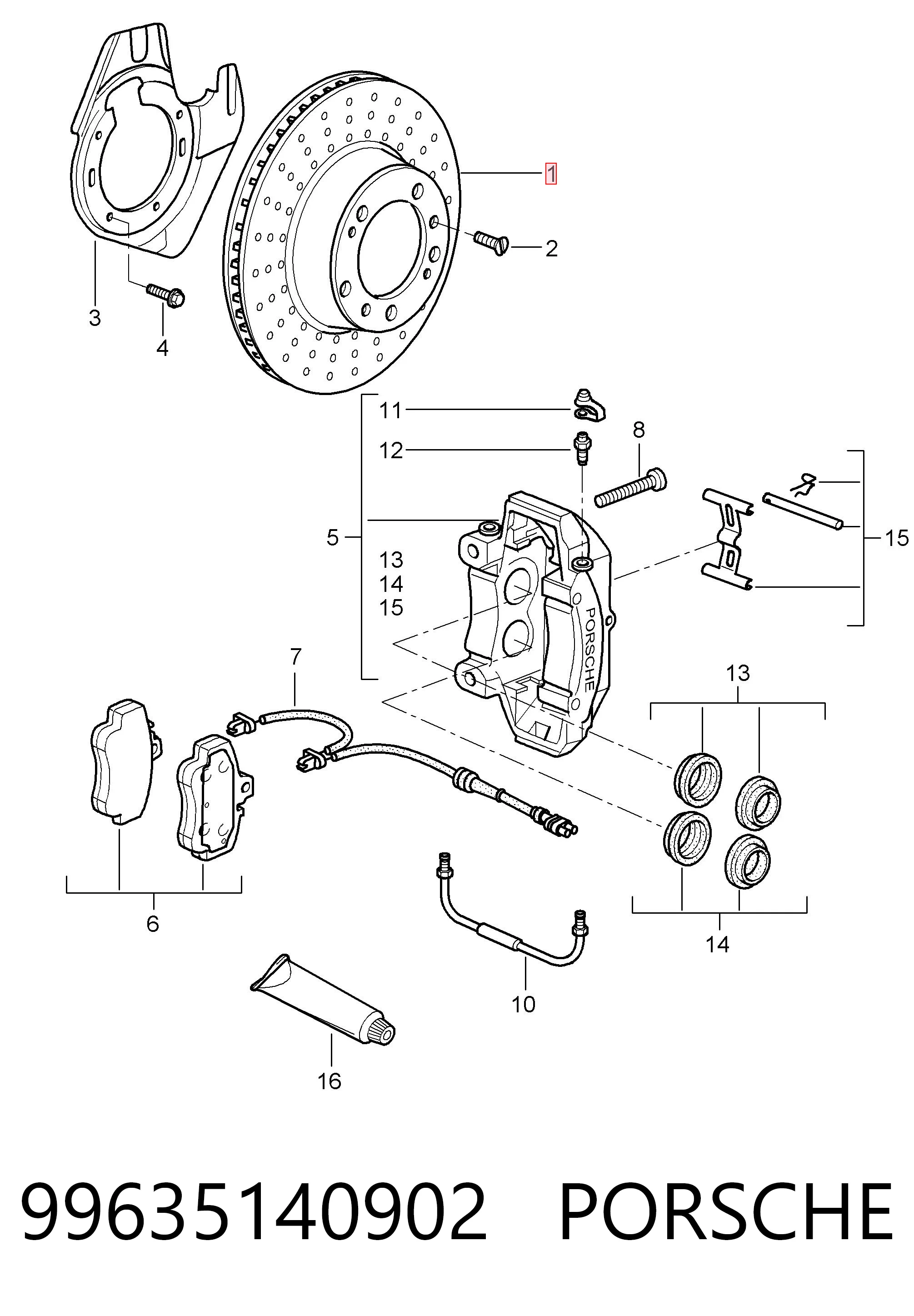 99635140902 Porsche Гальмо дискове переднє