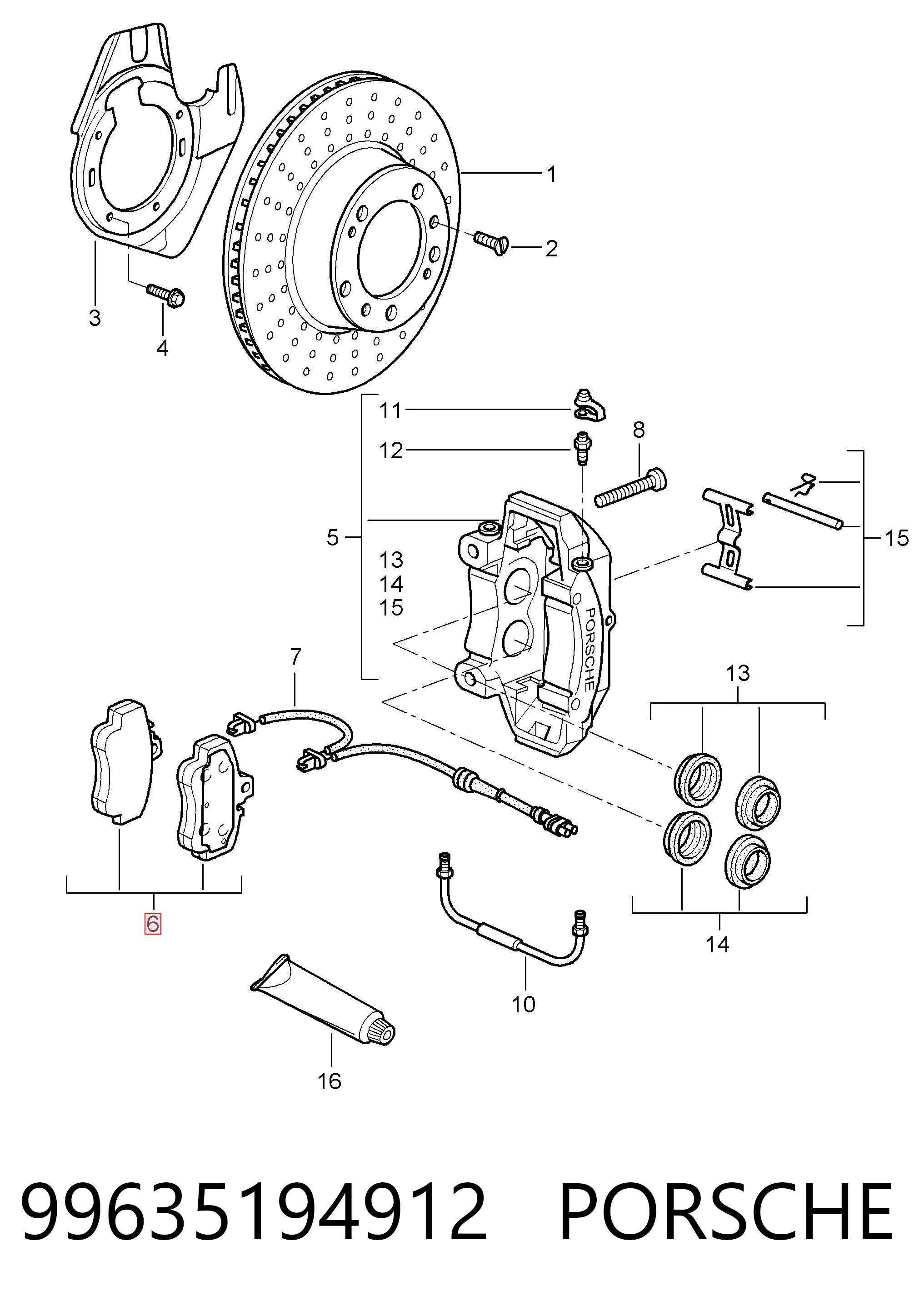 99635194912 Porsche Передні гальмівні колодки
