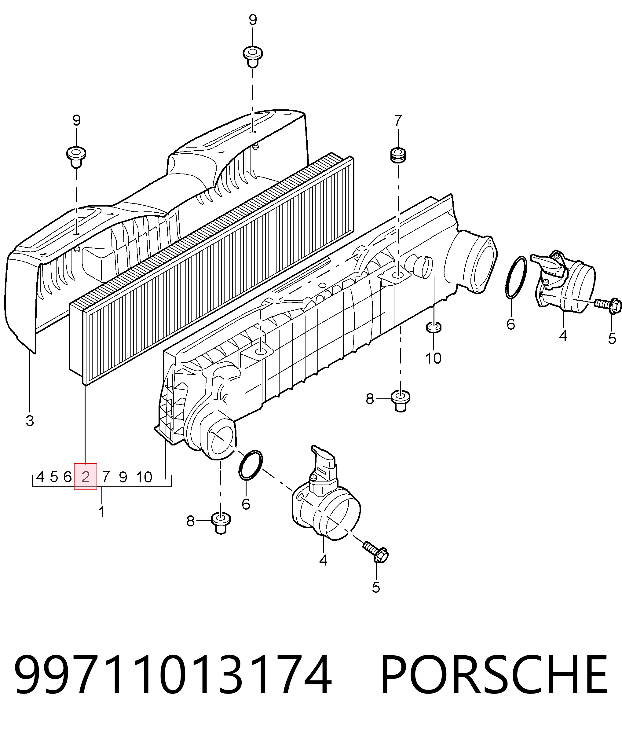99711013174 Porsche Повітряний фільтр двигуна