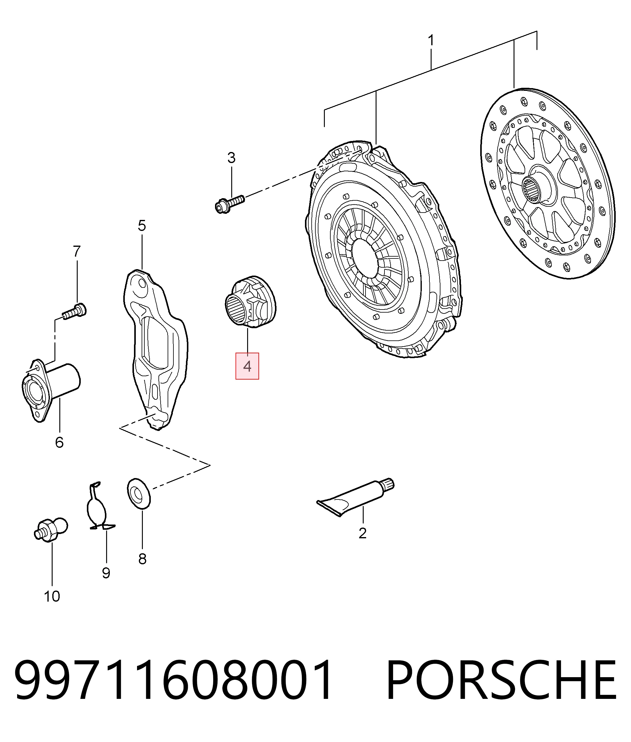 Підшипник ковзання зчеплення на Porsche 911 Targa 997