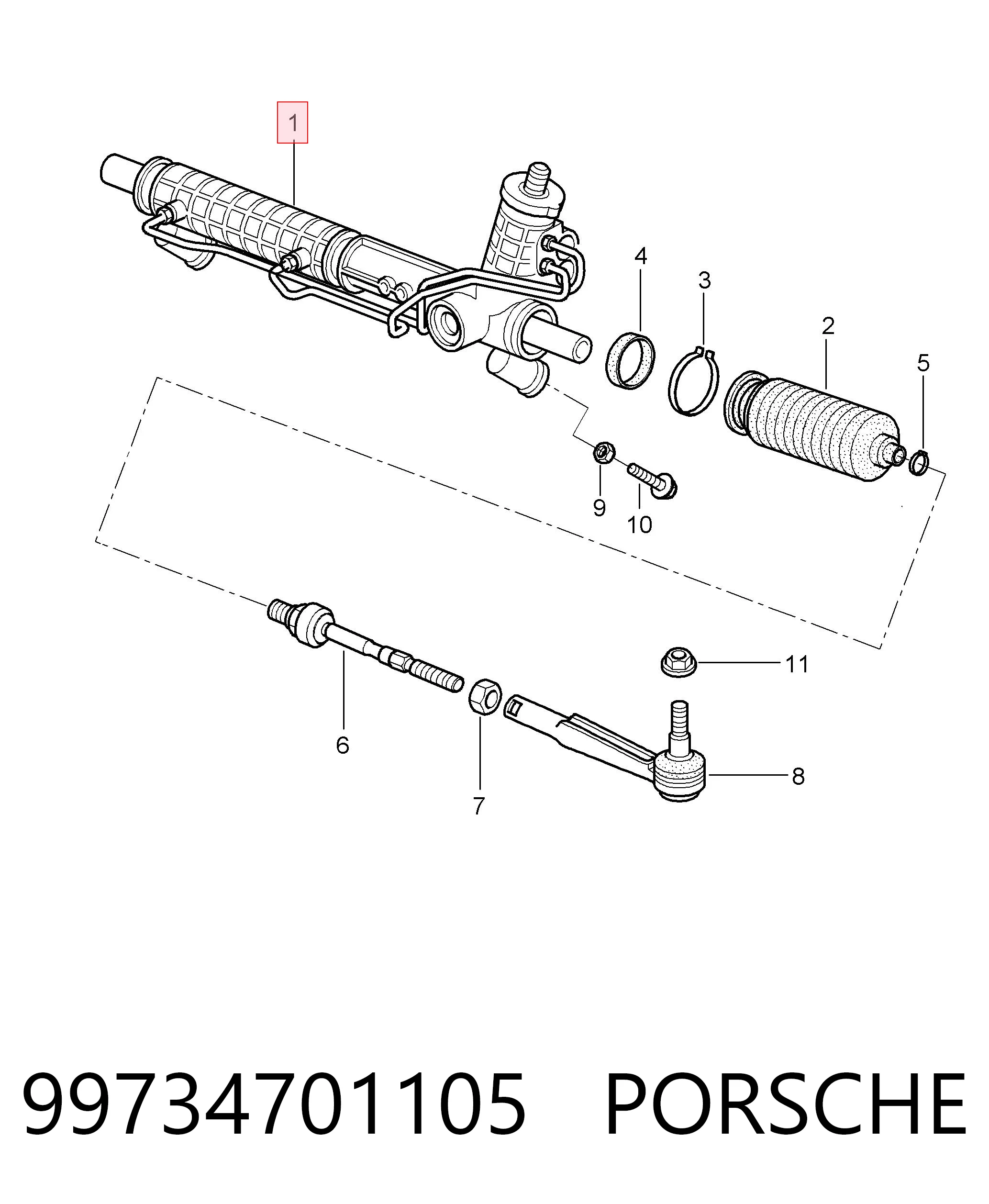  Рульова рейка Porsche 911 