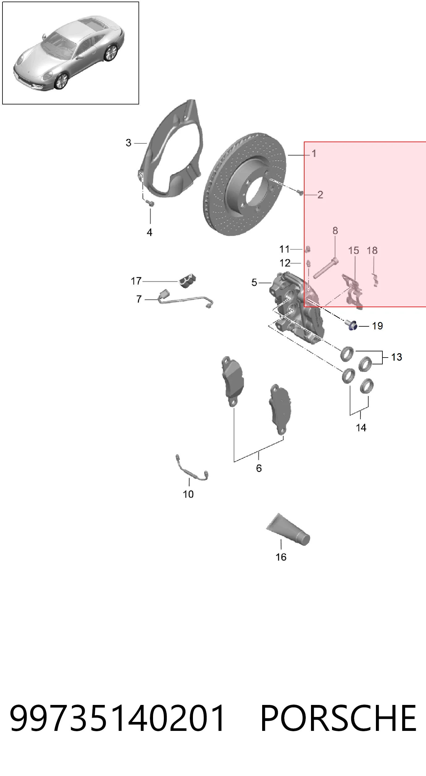 99735140201 Porsche Гальмо дискове переднє