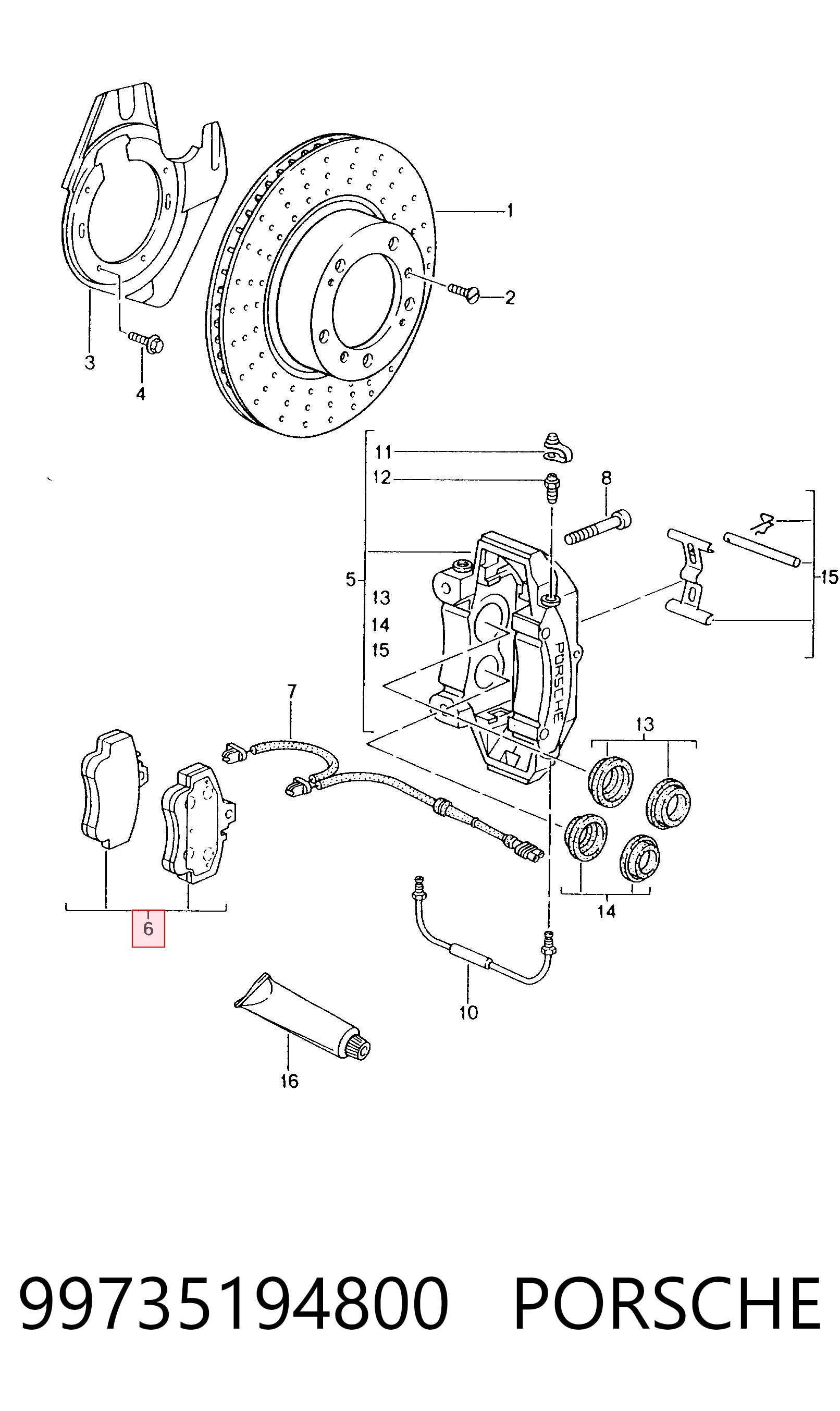 99735194800 Porsche Передні гальмівні колодки