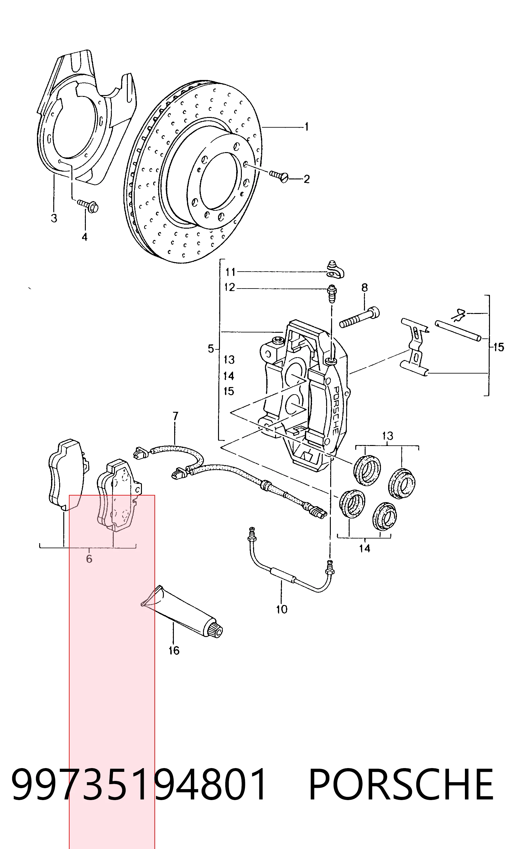 99735194801 Porsche Передні гальмівні колодки