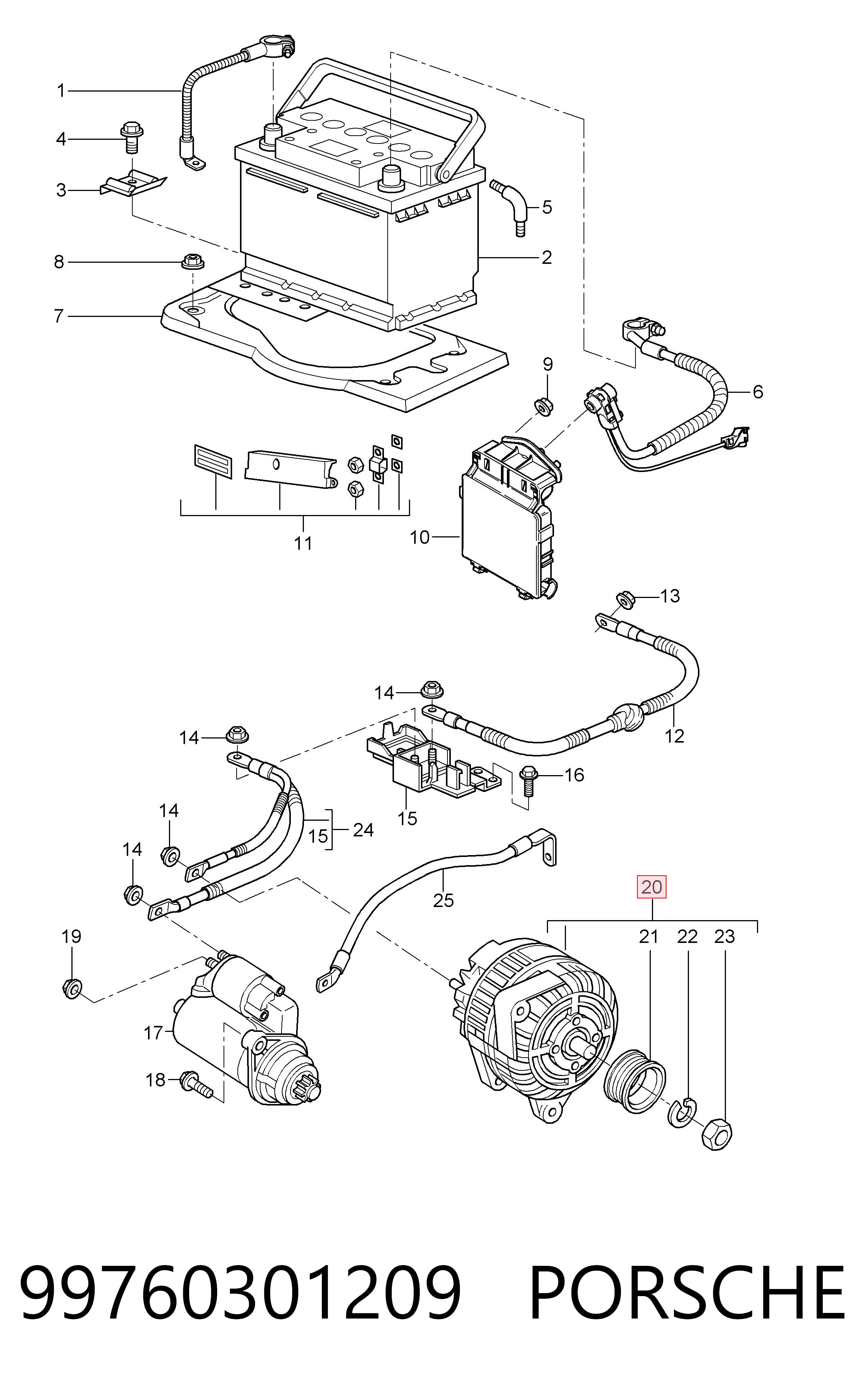 99760301209 Porsche Авто генератор