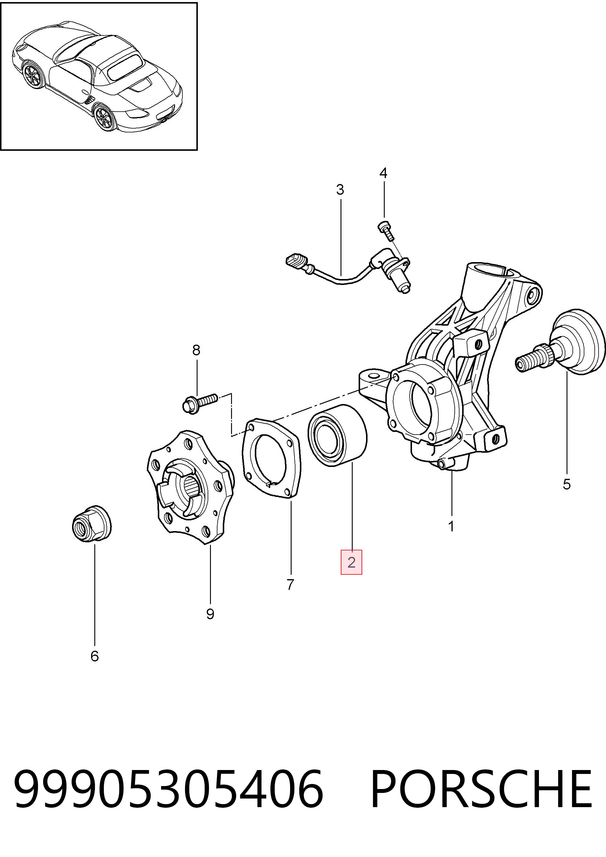 99905305406 Porsche Підшипник маточини передньої
