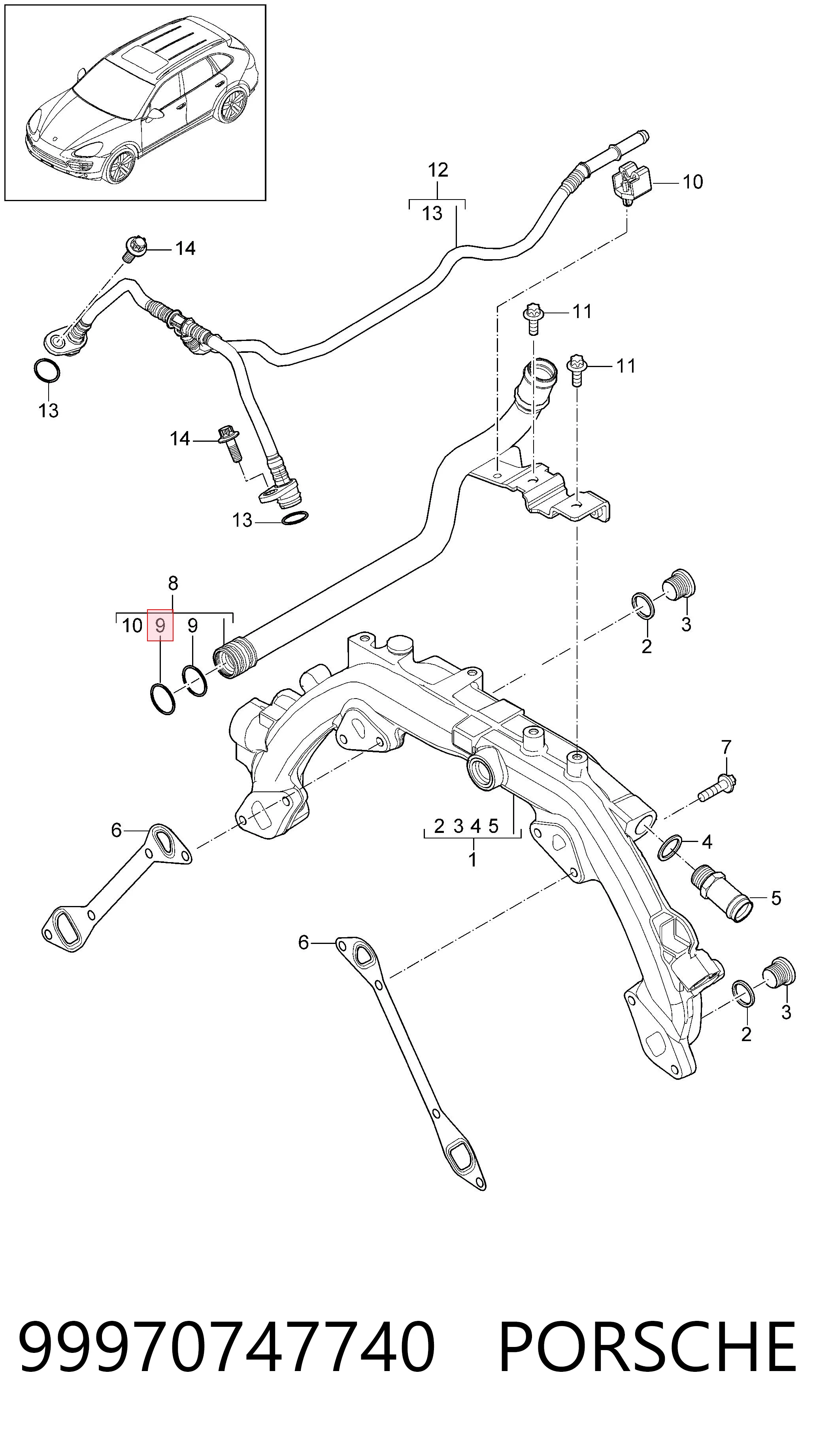 99970747740 Porsche Ущільнювальне кільце, універсальне