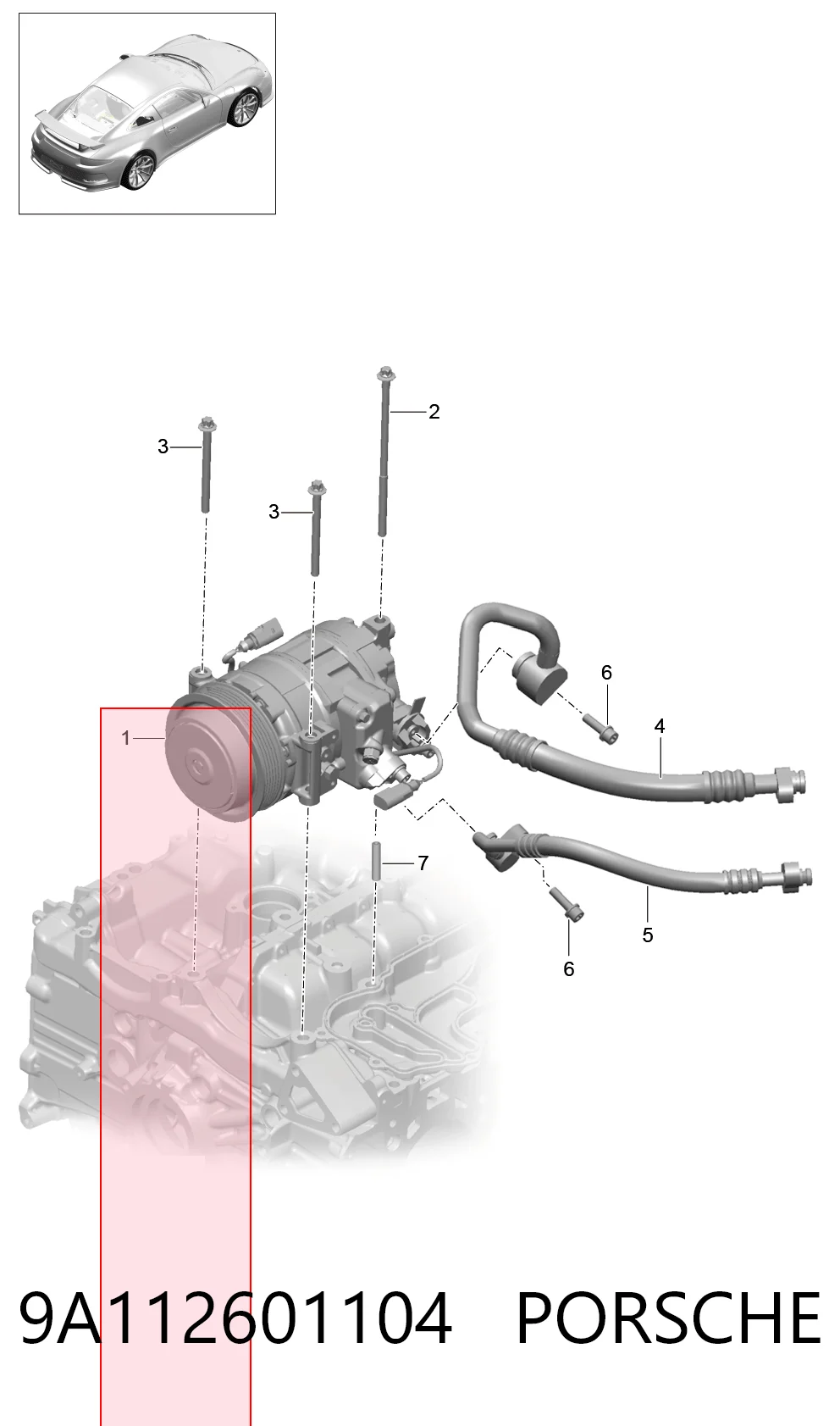 9A112601104 Porsche Компресор холодоагенту