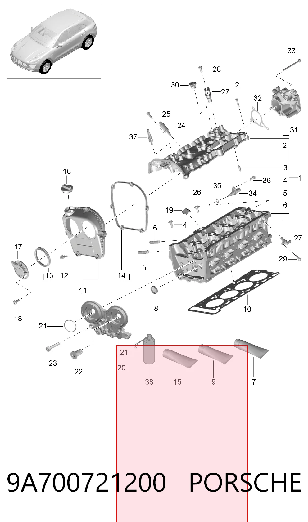 9A700721200 Porsche Кільце ущільнююче шланга компресора, нагнітального