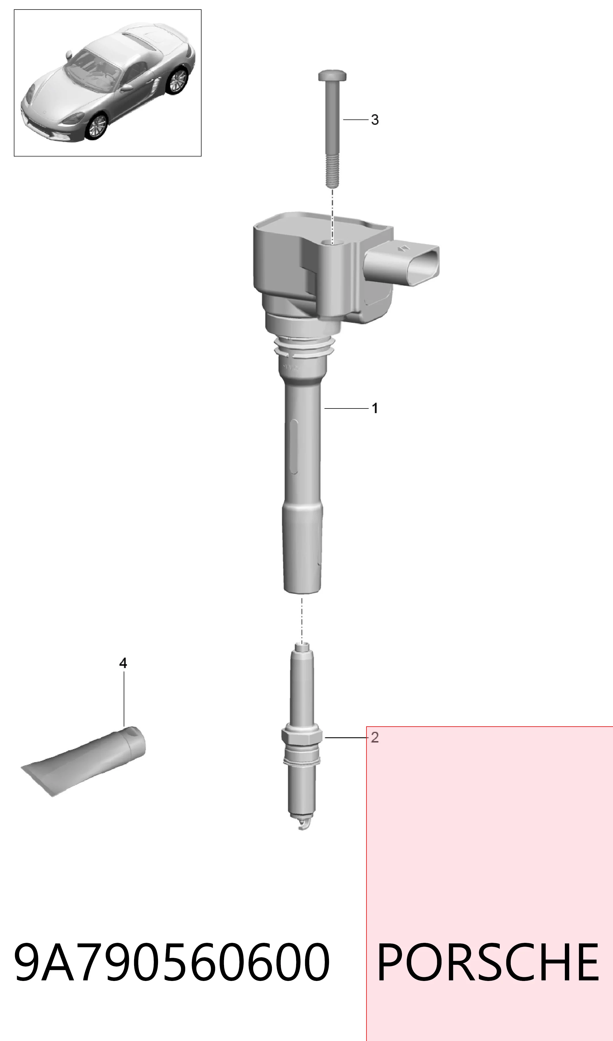 Свічки автомобільні Porsche Cayman купе (982) (2016 - 2026) ціна, від 40.69 USD