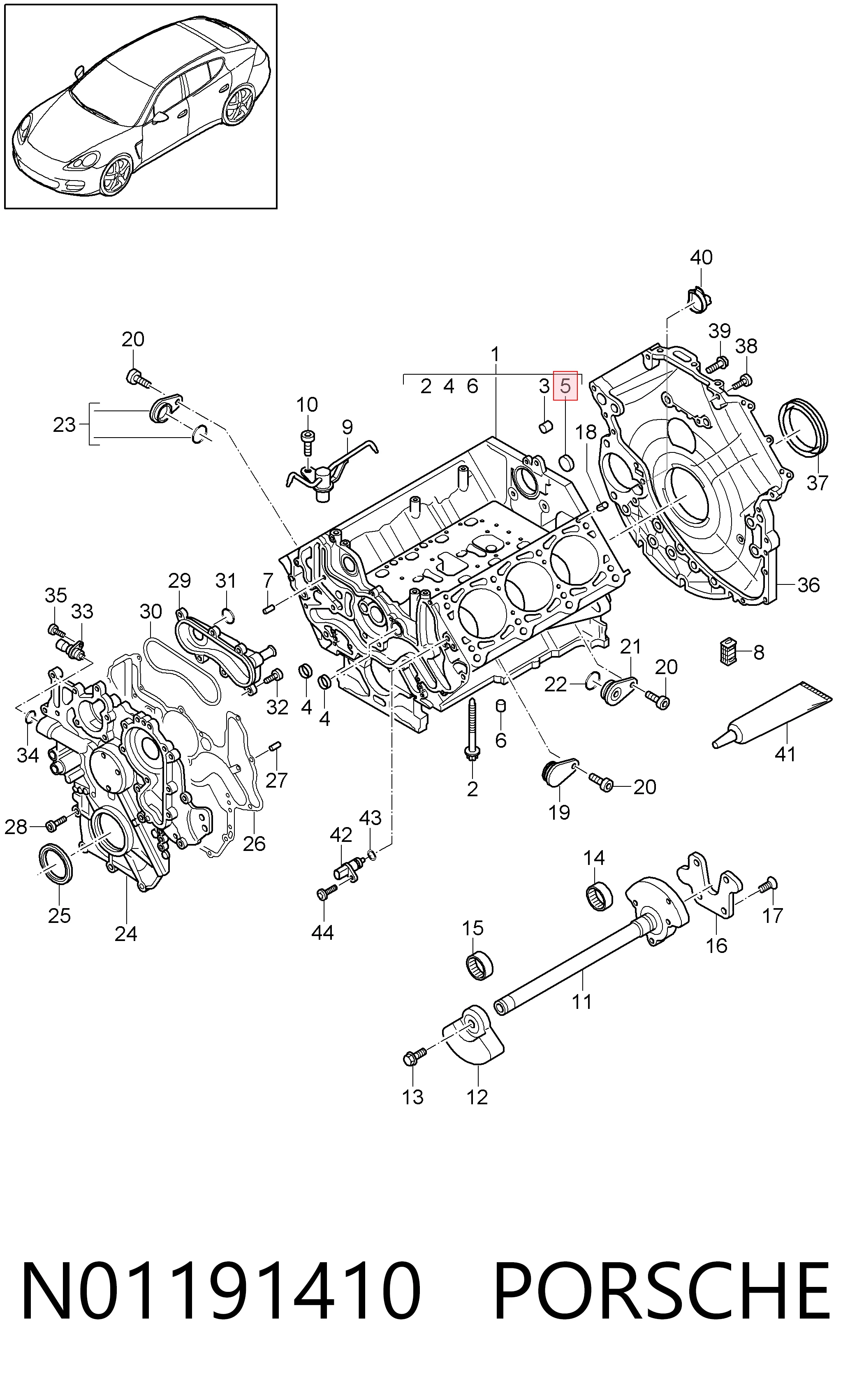 Заглушка блоку циліндрів N0119149 Bentley