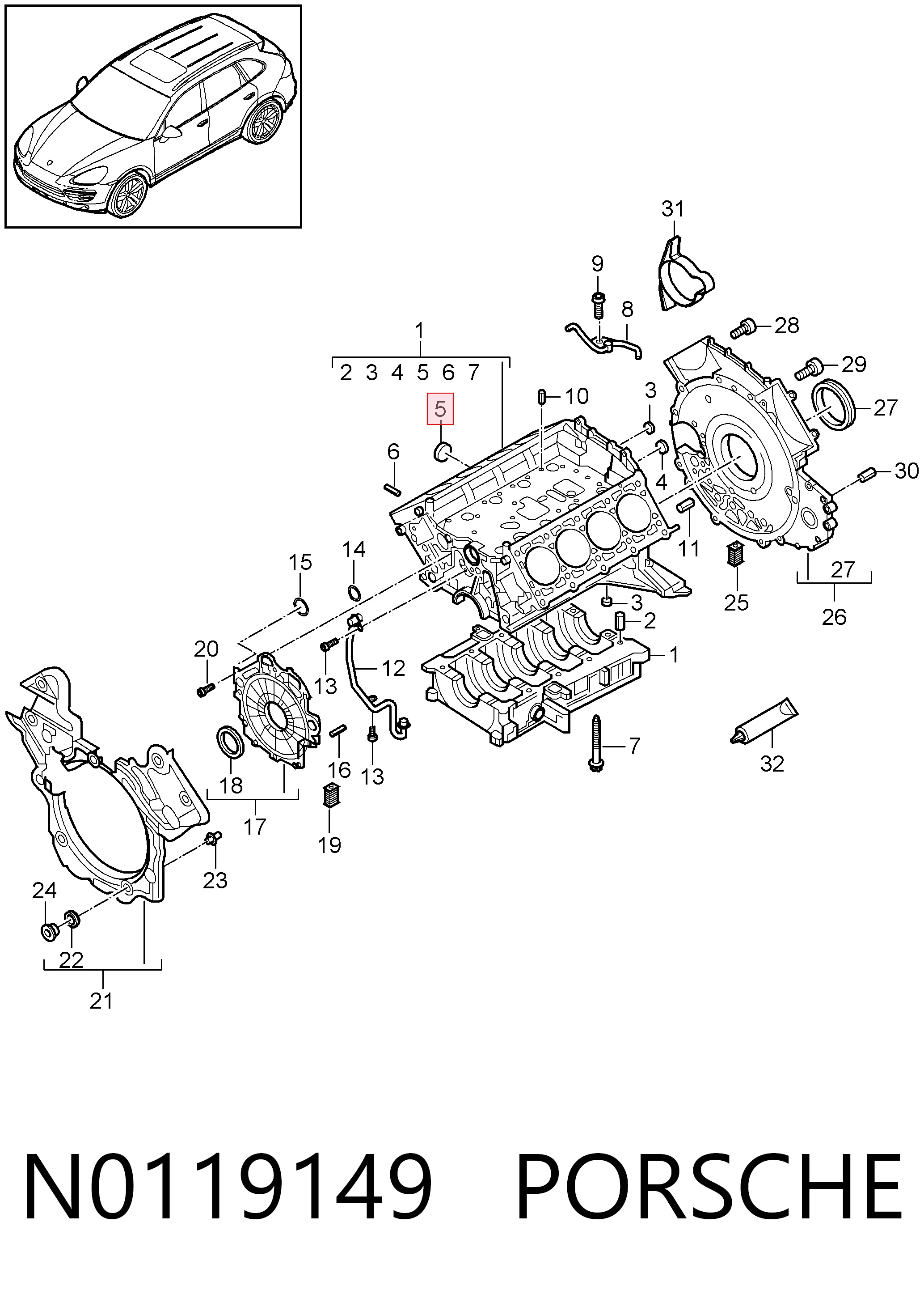 N0119149 Bentley Заглушка головки блока