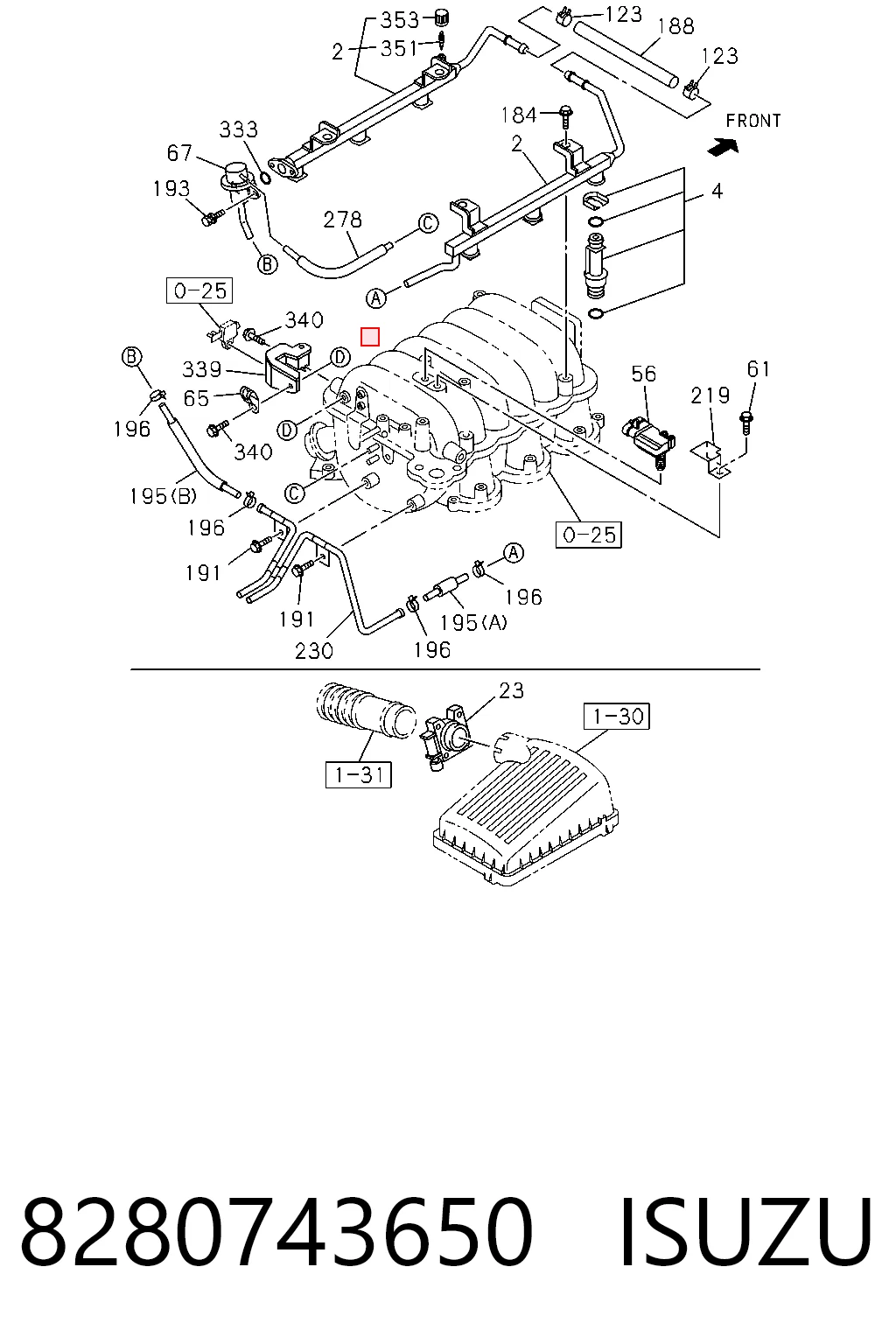 8280743650 Isuzu Датчик наддува